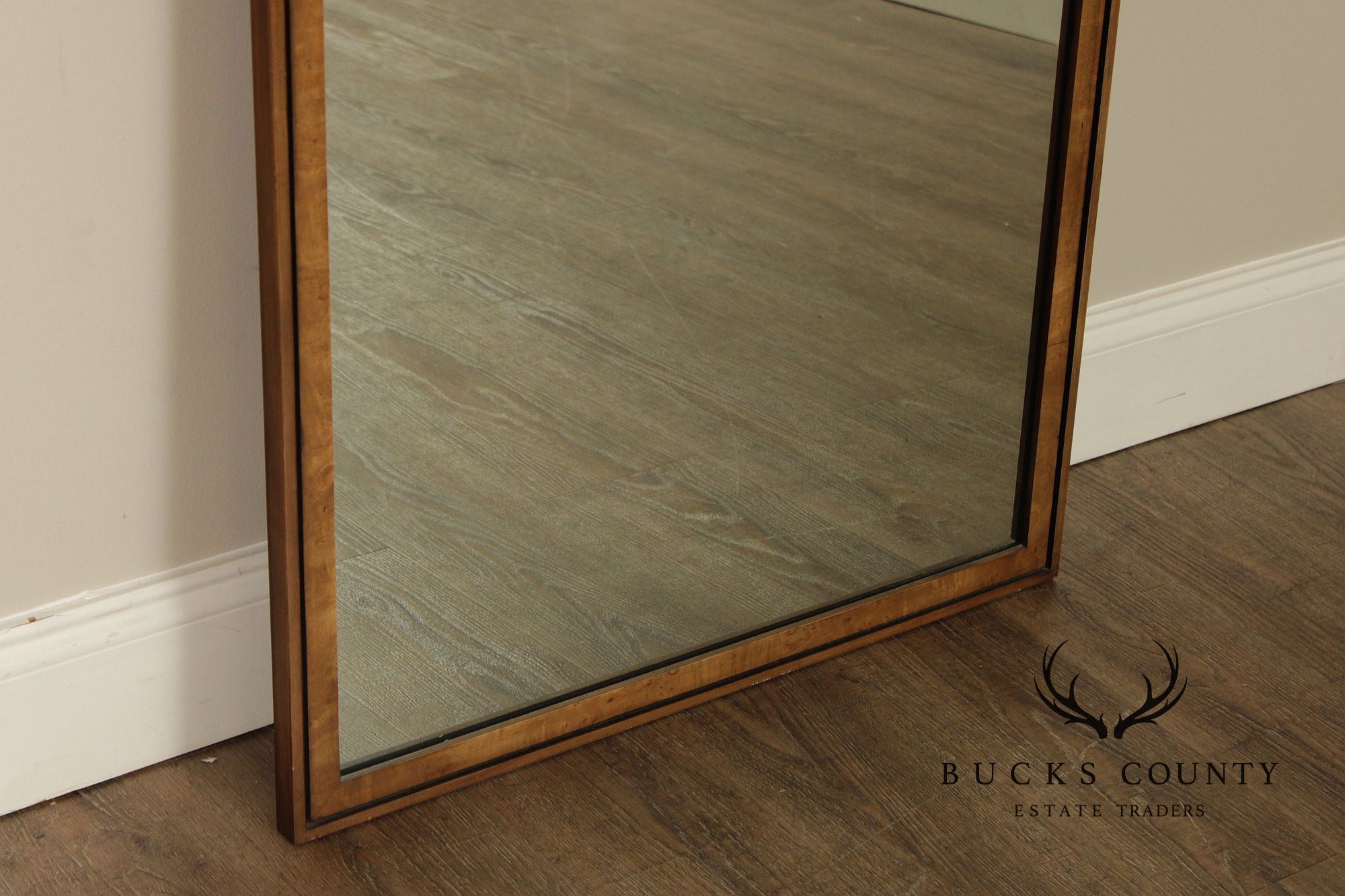 John Stuart for Widdicomb Burl Walnut Frame Wall Mirror