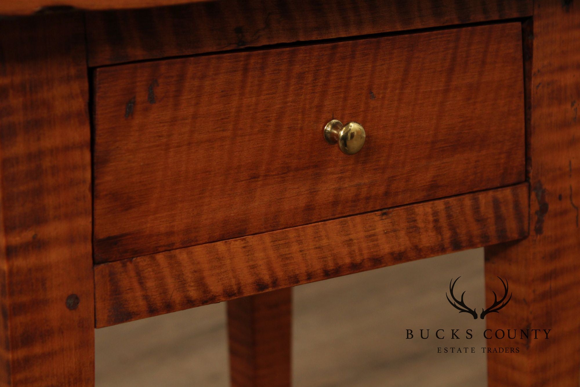 Antique American Federal Period Tiger Maple End Table