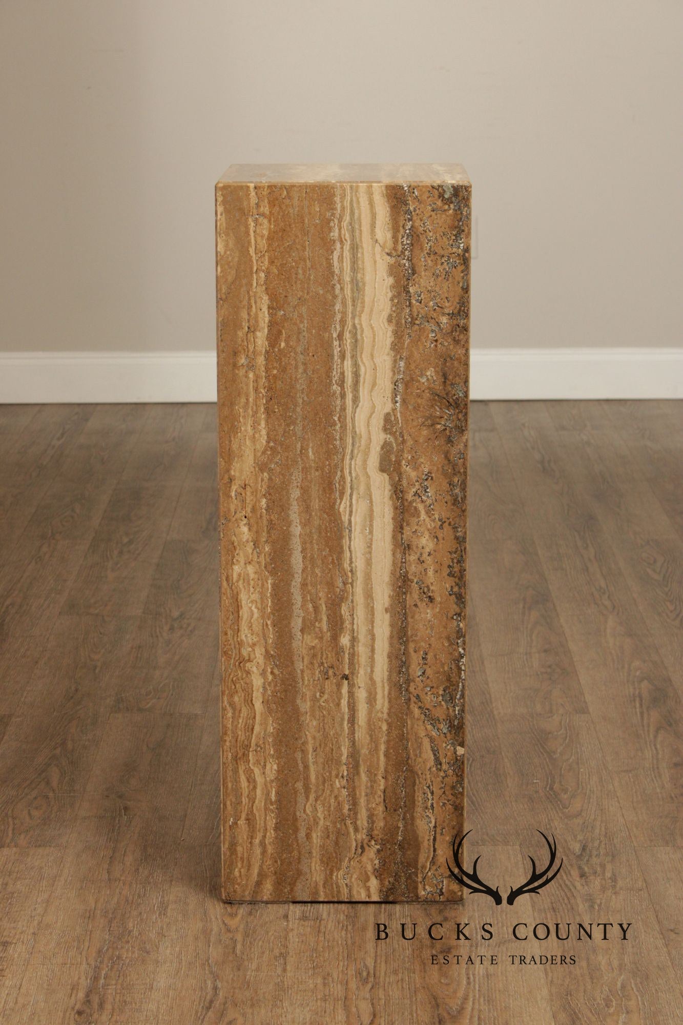 Postmodern Vintage Italian Travertine Pedestal