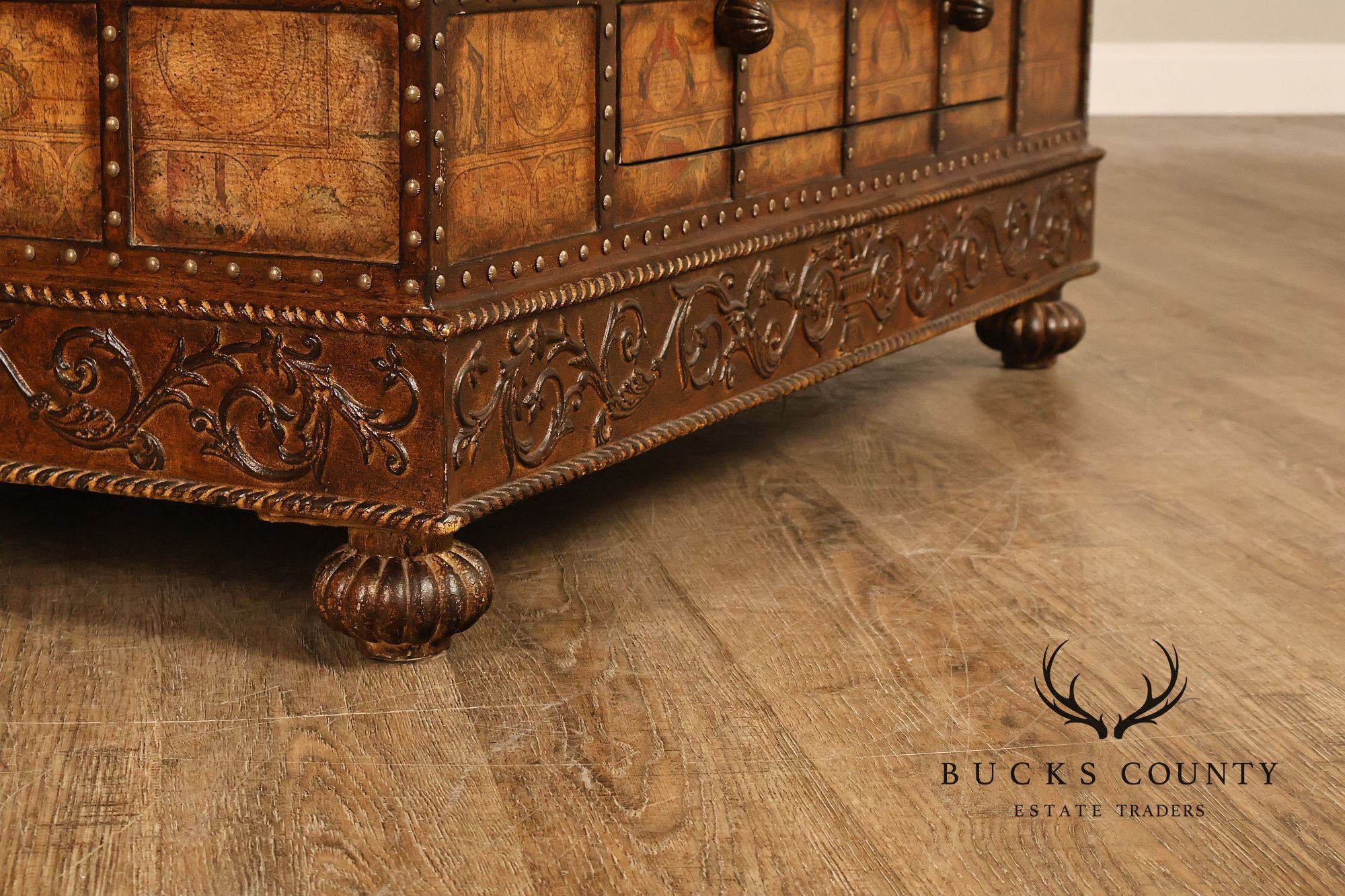 Pulaski 'Espaigne' Large Square Old World Map Storage Coffee Table