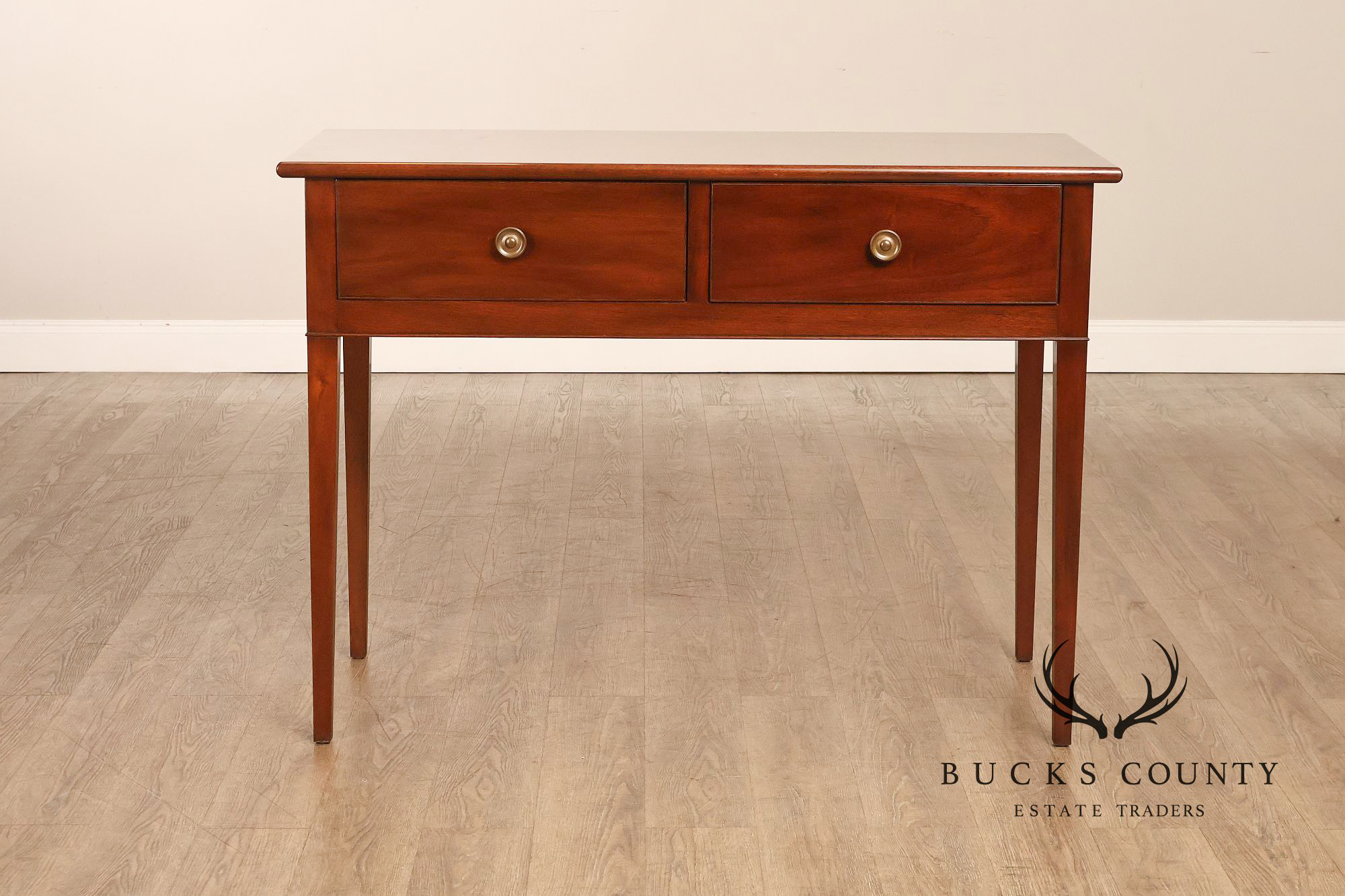 Kittinger Williamsburg Adaptation Mahogany Two Drawer Console Table