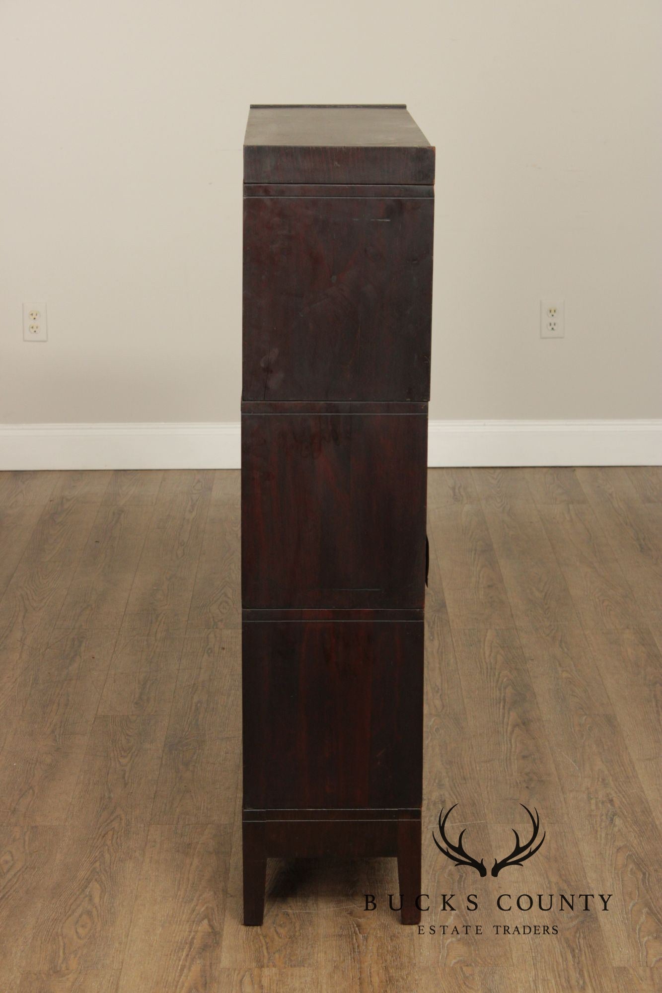 Macey Vintage Mahogany Three Section Barrister Bookcase