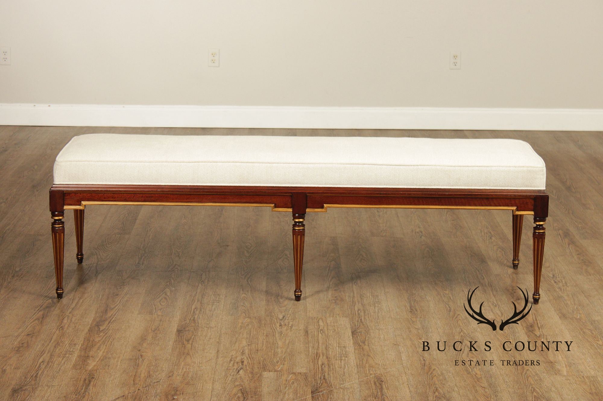Hickory Chair Neoclassical Style 'Cluny' Upholstered Bench