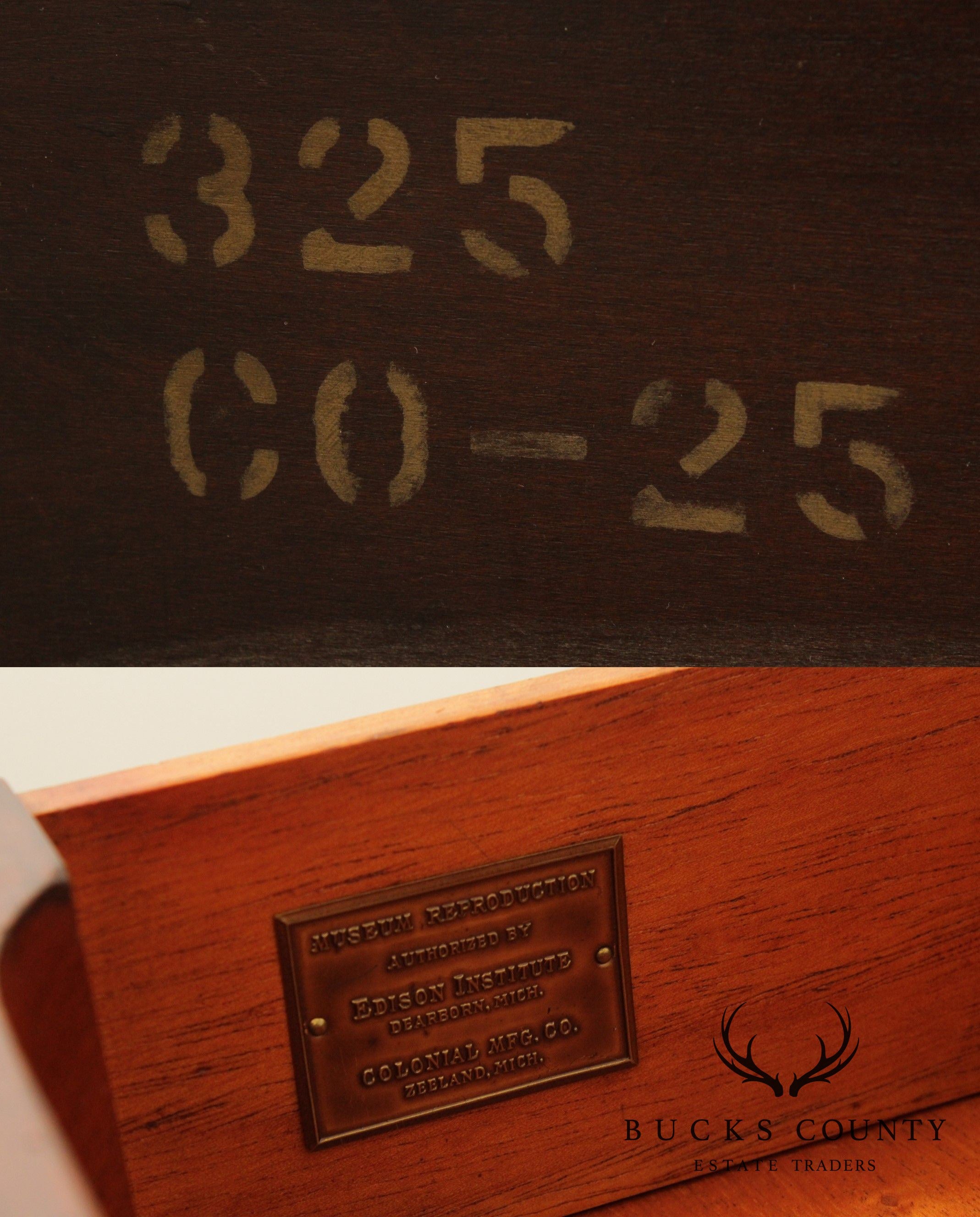 Colonial Mfg. Co. Edison Institute Museum Reproduction Chippendale Mahogany Block Front Chest