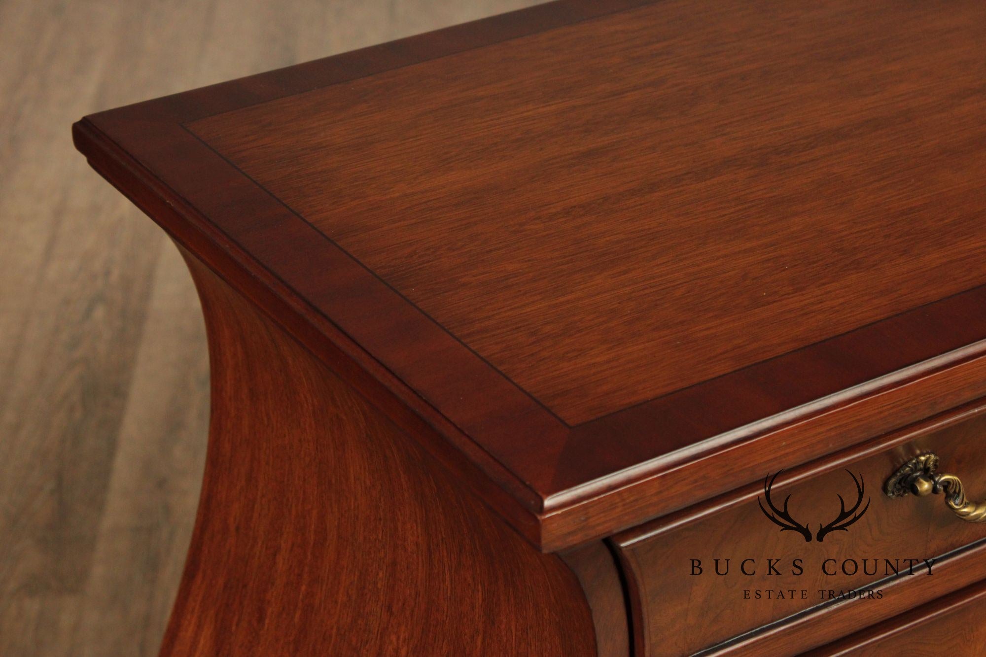 Ethan Allen Townhouse Collection Burlwood Bombe Chest