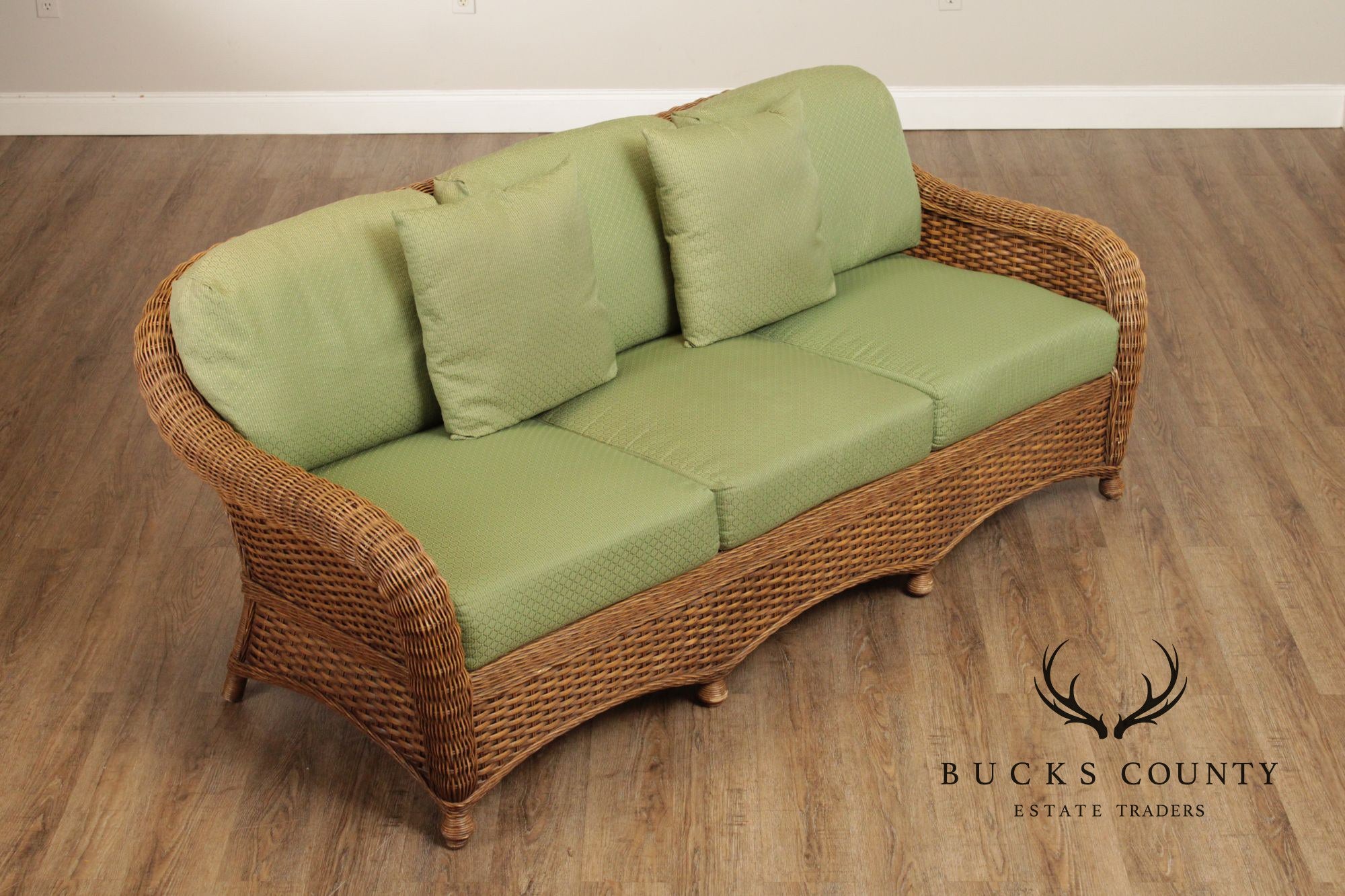Braxton Culler Three-Seat Wicker Sofa