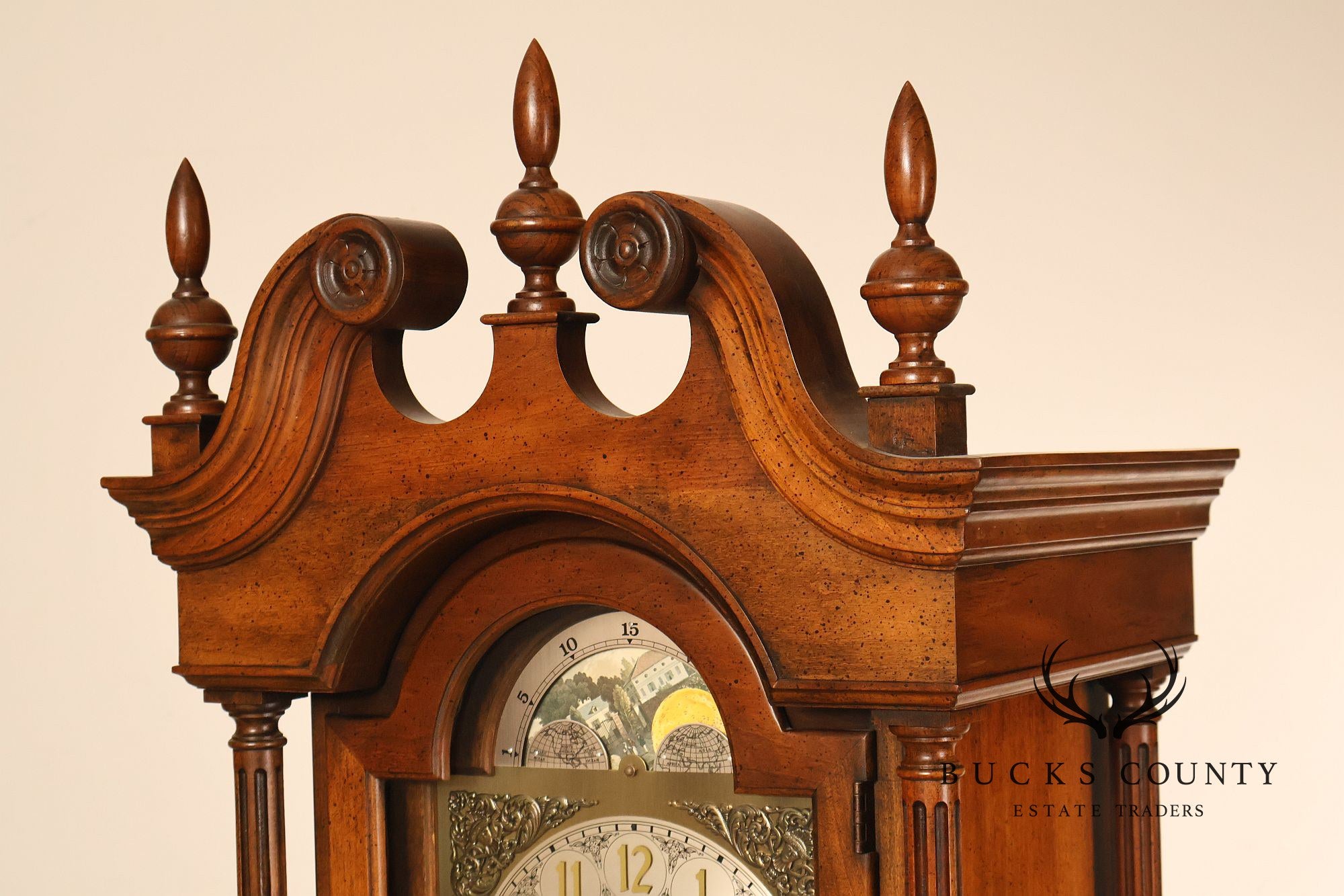 Howard Miller Chippendale Style Cherry Grandfather Grandmother Clock