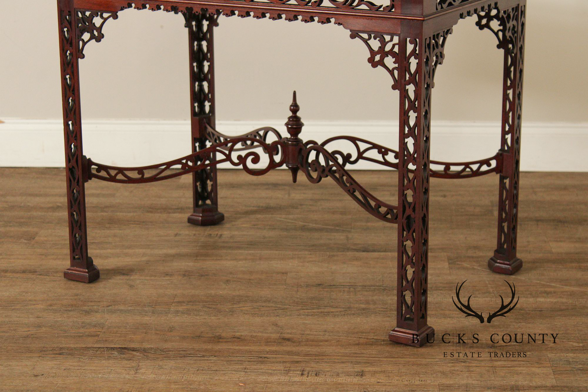 Chinese Chippendale Style Mahogany Tea Table