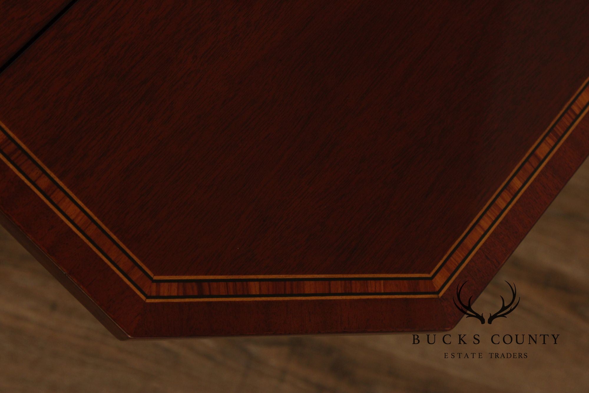 Kindel Federal Style Inlaid Mahogany Drop Leaf Pembroke Side Table