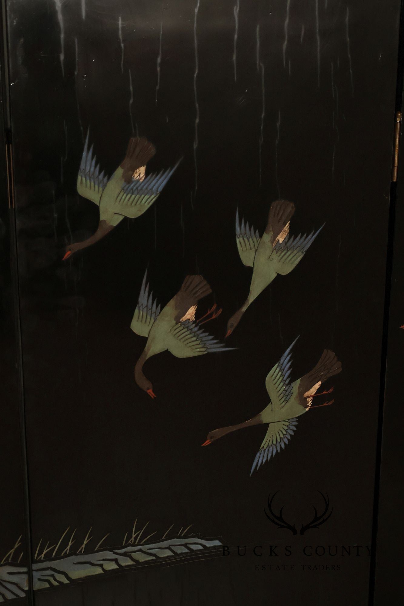Chinese Coromandel Four Section Folding Screen