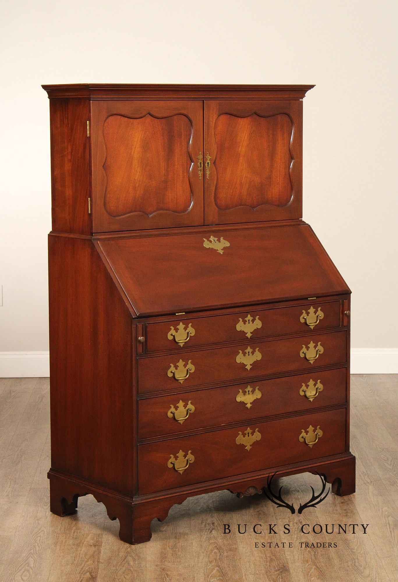 Kittinger Colonial Williamsburg Mahogany Slant Front Secretary Desk