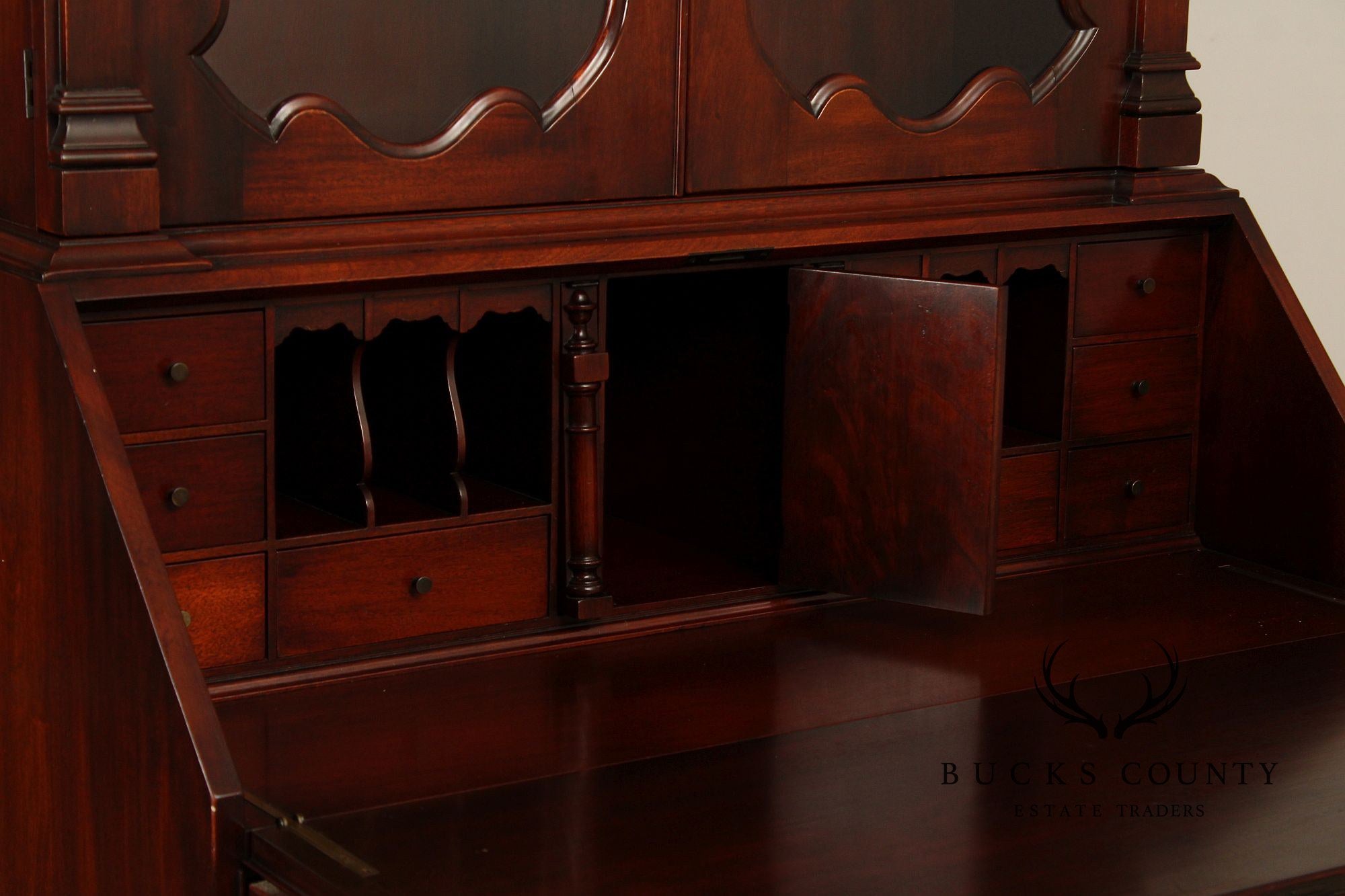 1940's Georgian Style Mahogany Secretary Bookcase