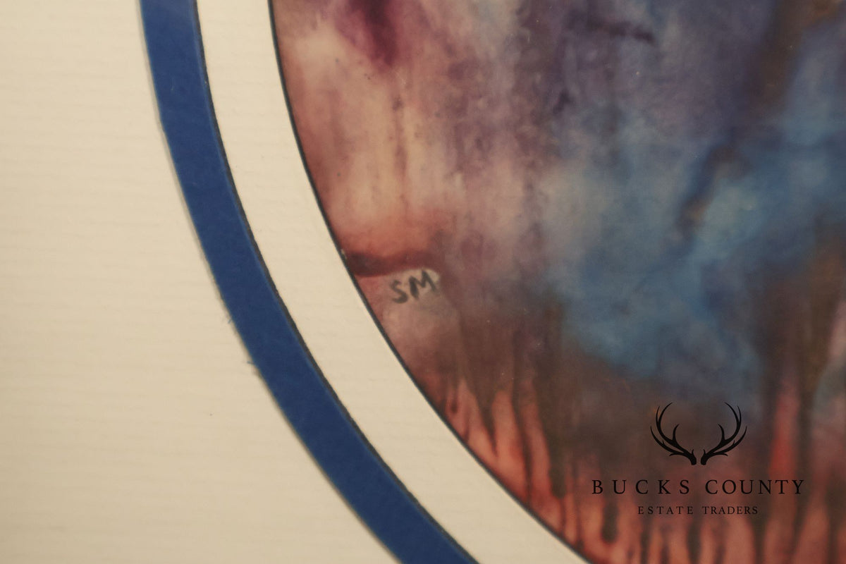Suzanne Marinell Melted Wax Painting, 'Magenta Majesty'