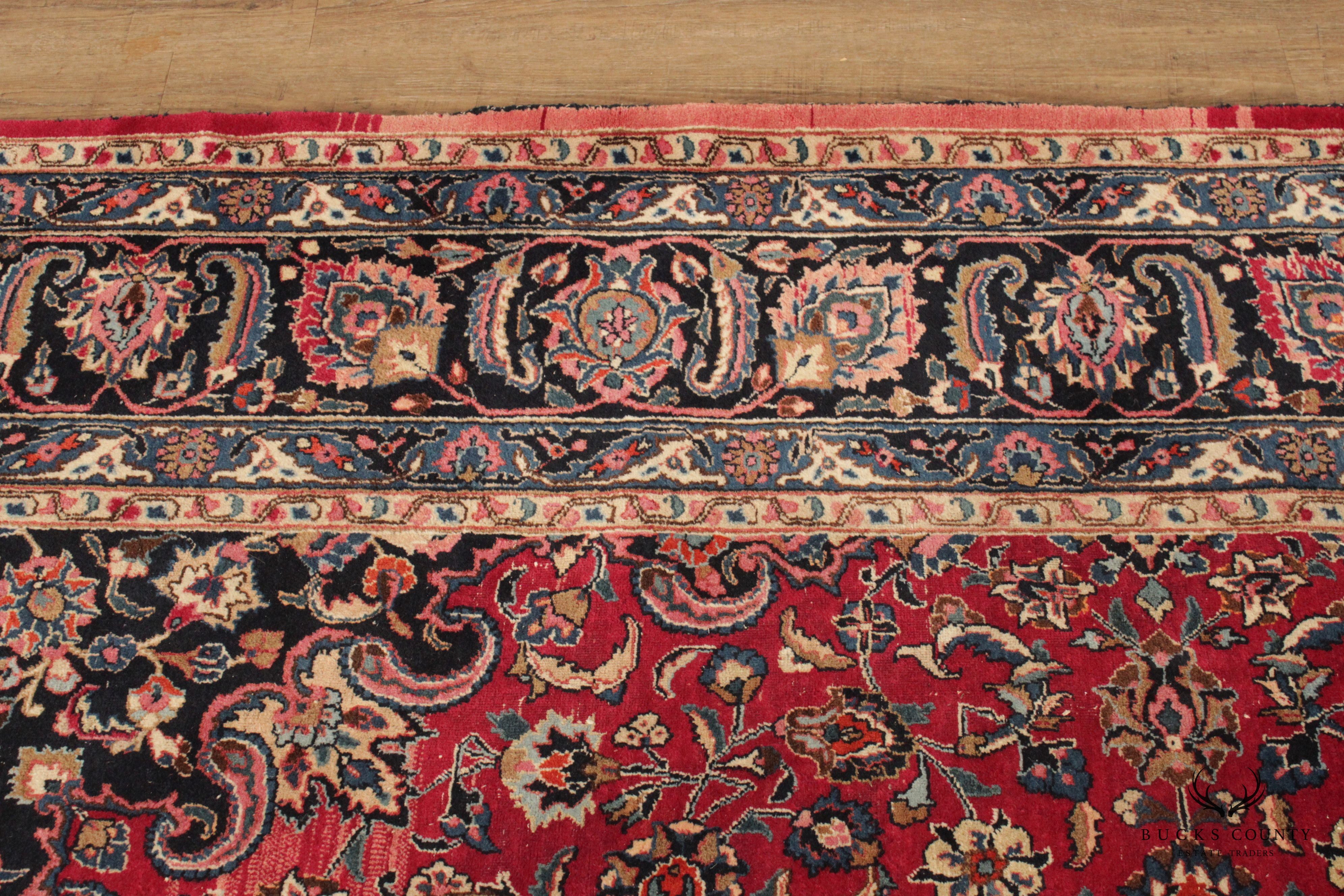 Persian Tabriz Wool Area Rug With Medallion 13' x 10'