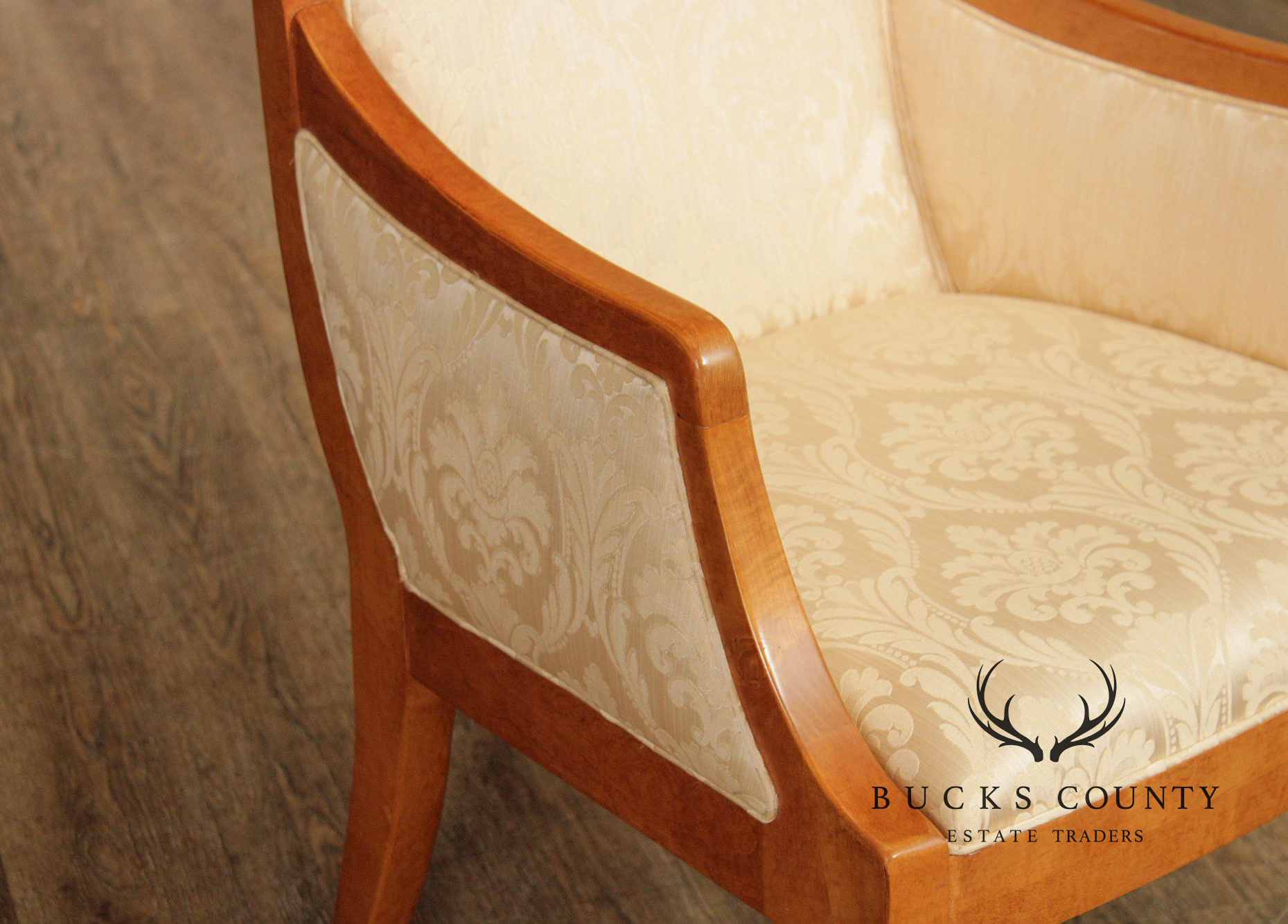 Hickory White Empire Style Set of Eight Maple Dining Chairs