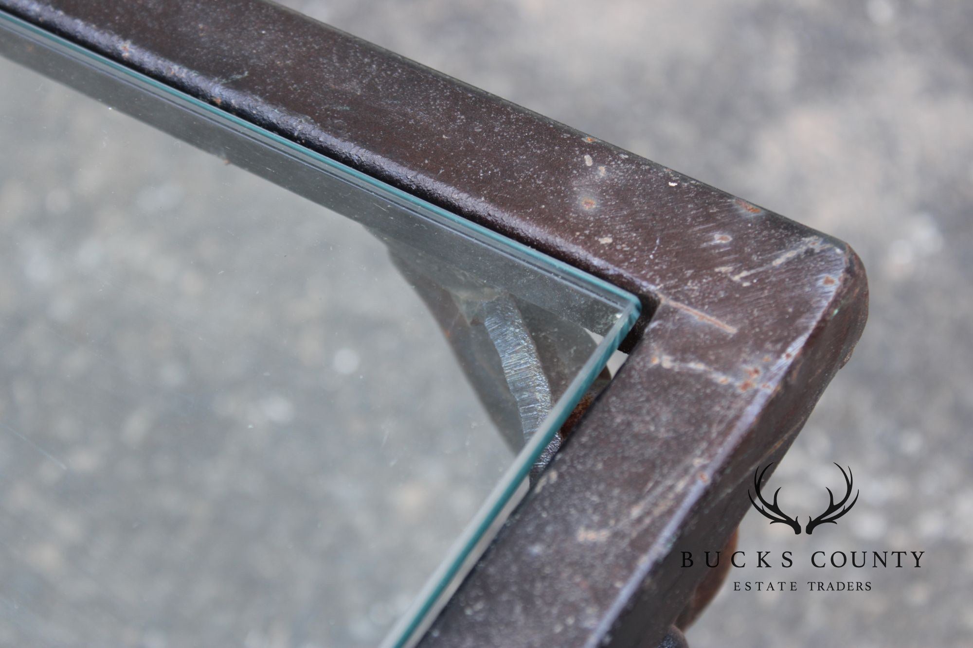 Victorian Style Glass Top Iron Coffee Table