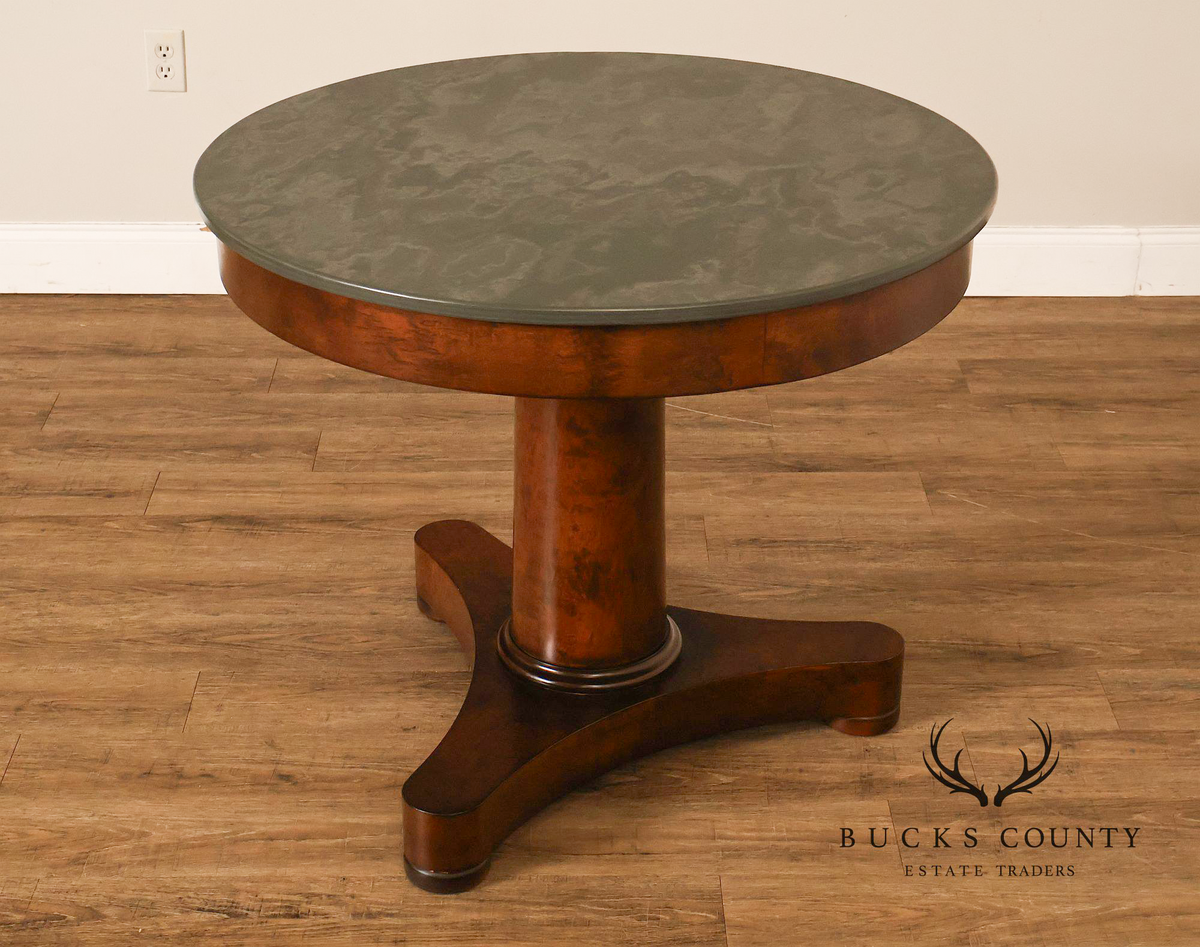 Williams Sonoma Empire Style 36” Round Stone Top Center Table