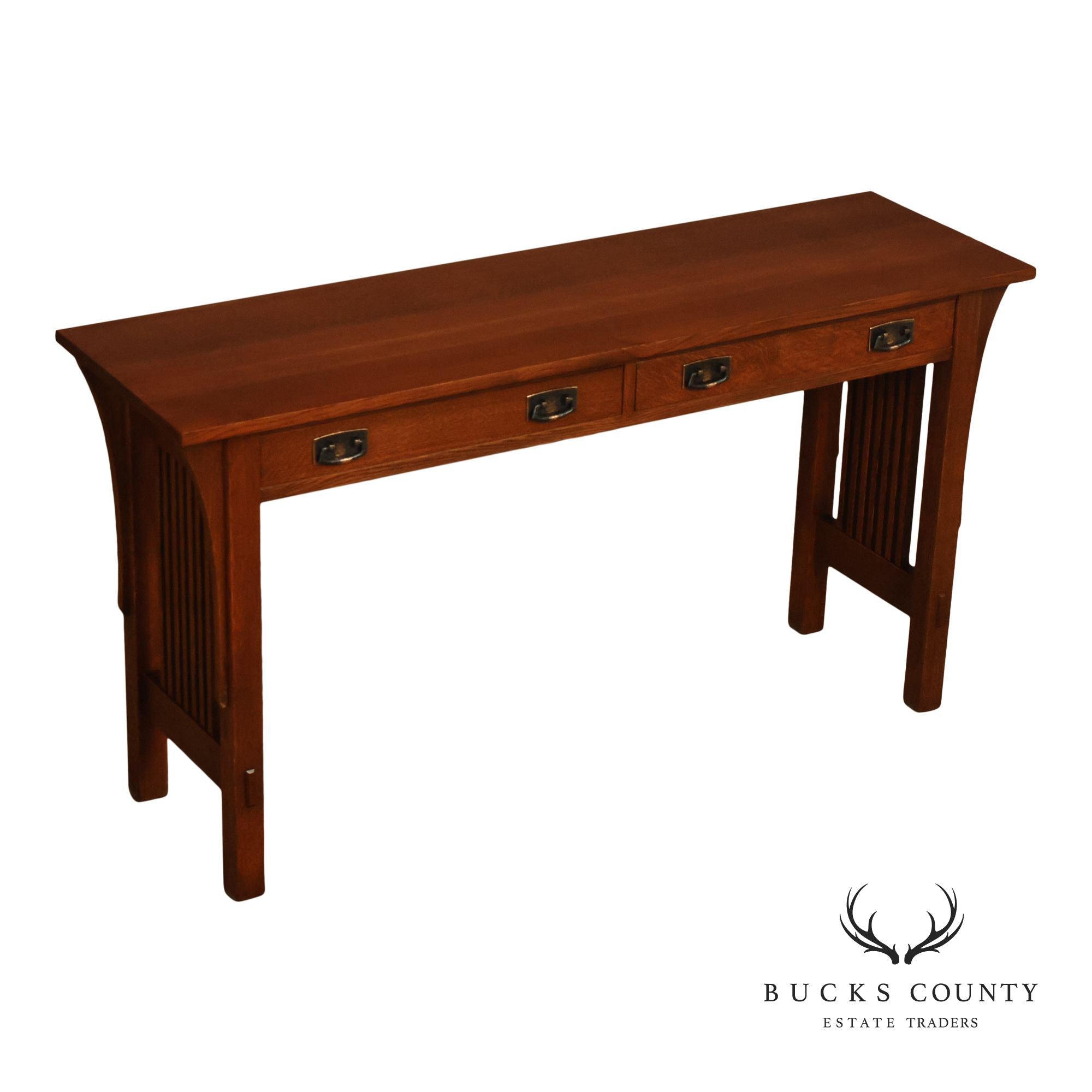 Stickley Mission Collection Oak Two Drawer Sofa Table