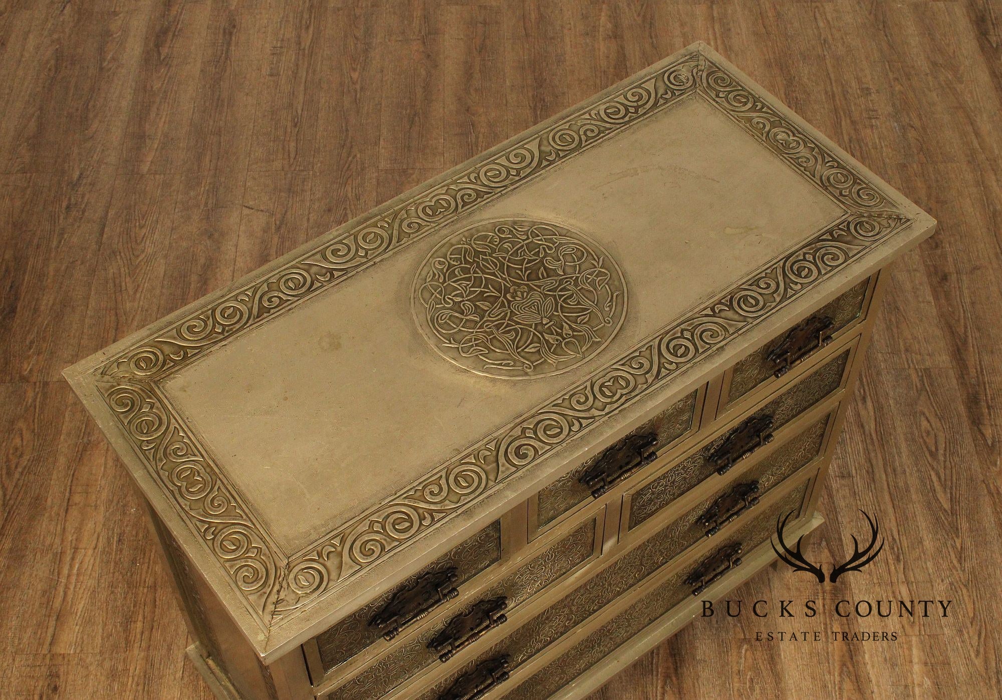 Vintage Embossed Metal Chest of Drawers