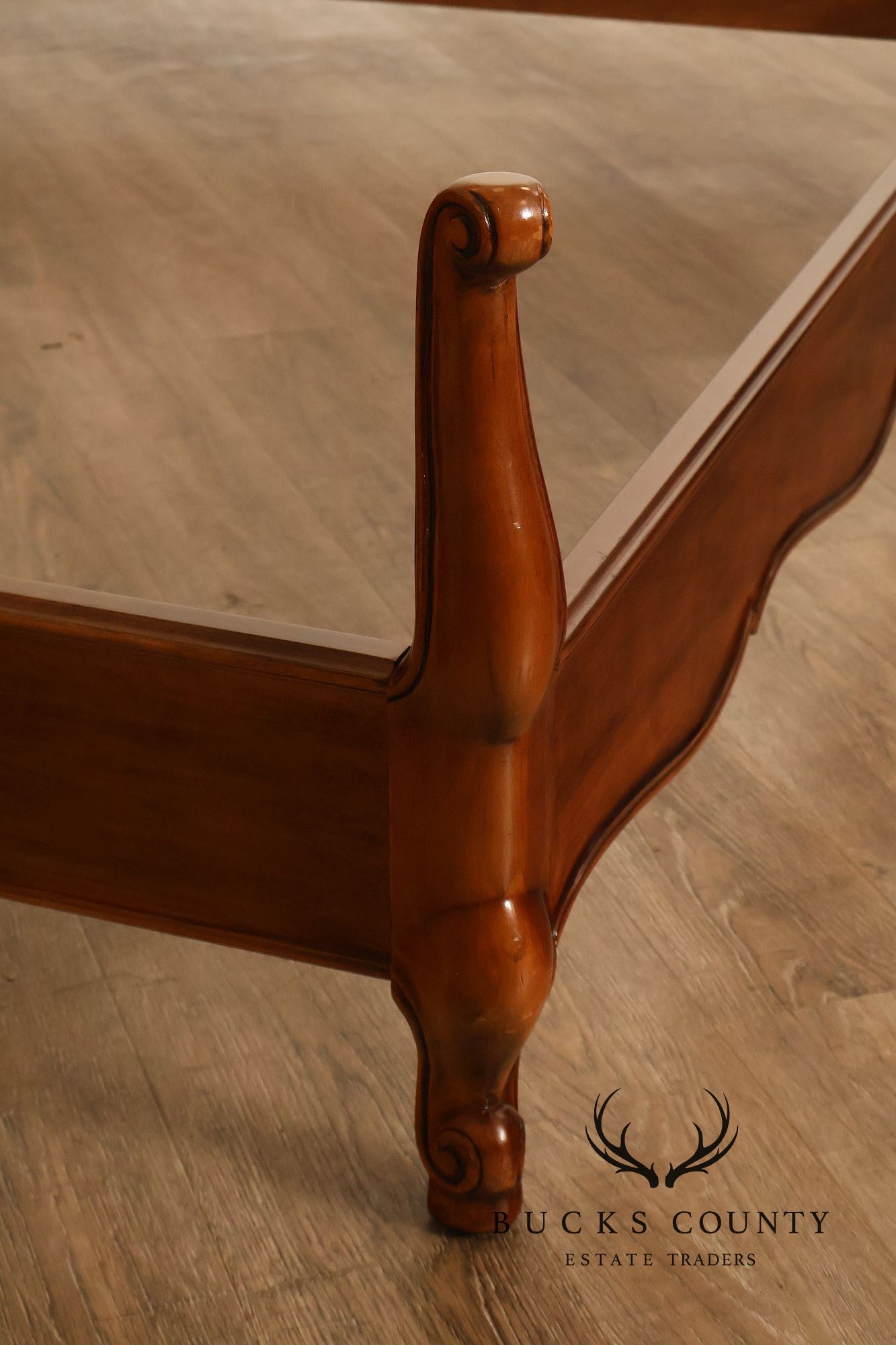 Henredon Carved Cherry King Size Bed Frame