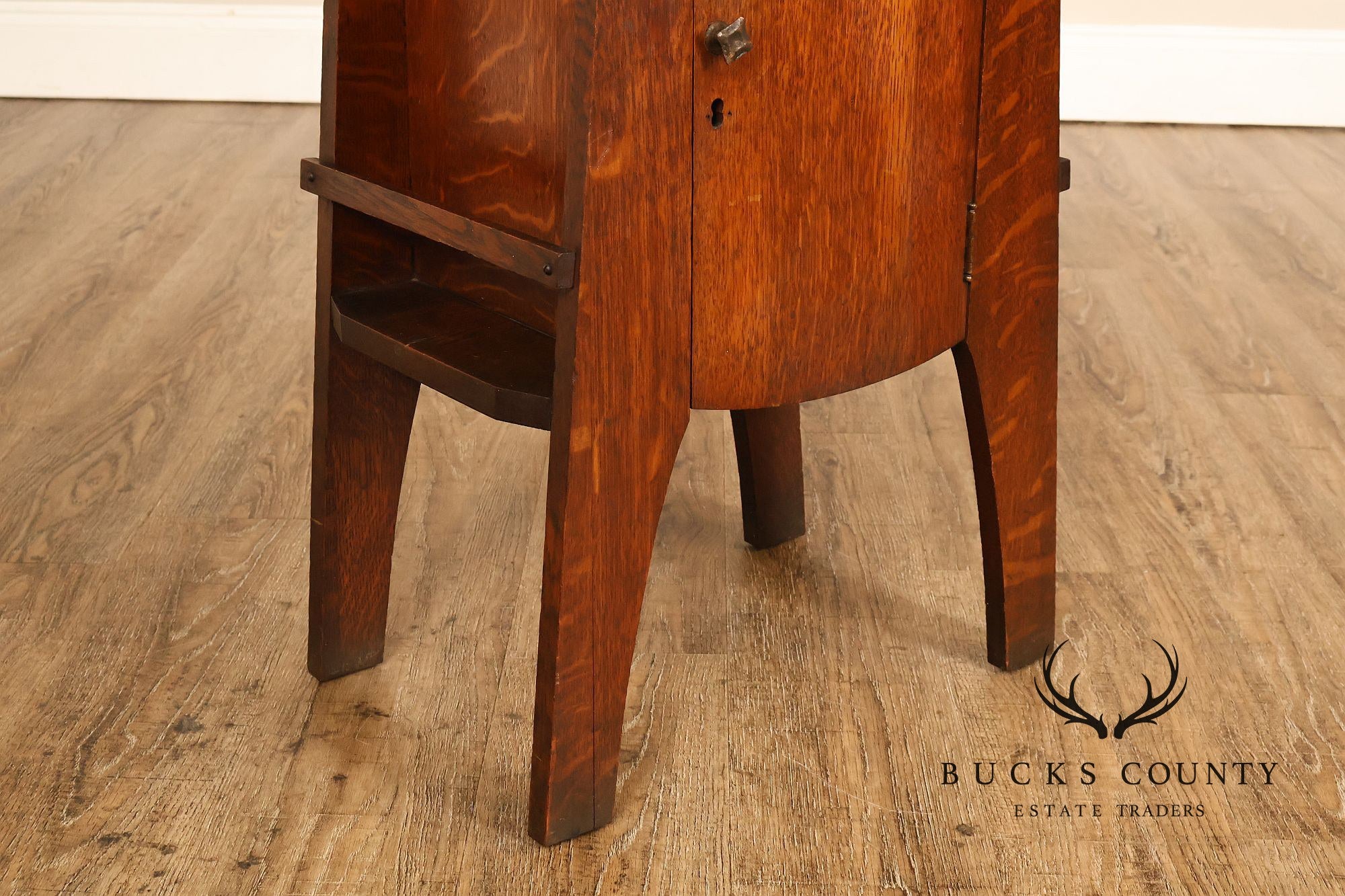 Antique Mission Oak Smoke Stand Bedside Cabinet