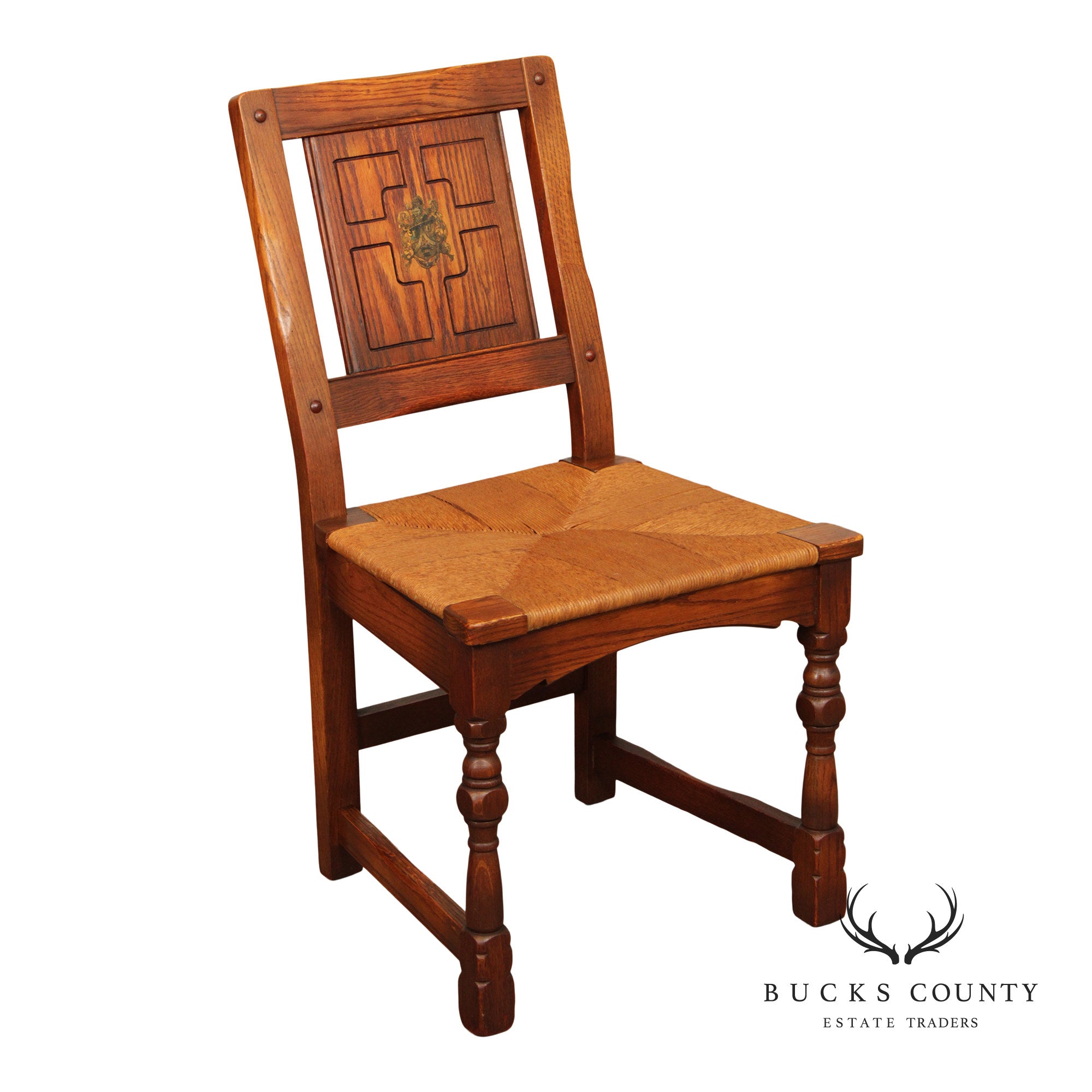 English Traditional Style Oak Side Chair