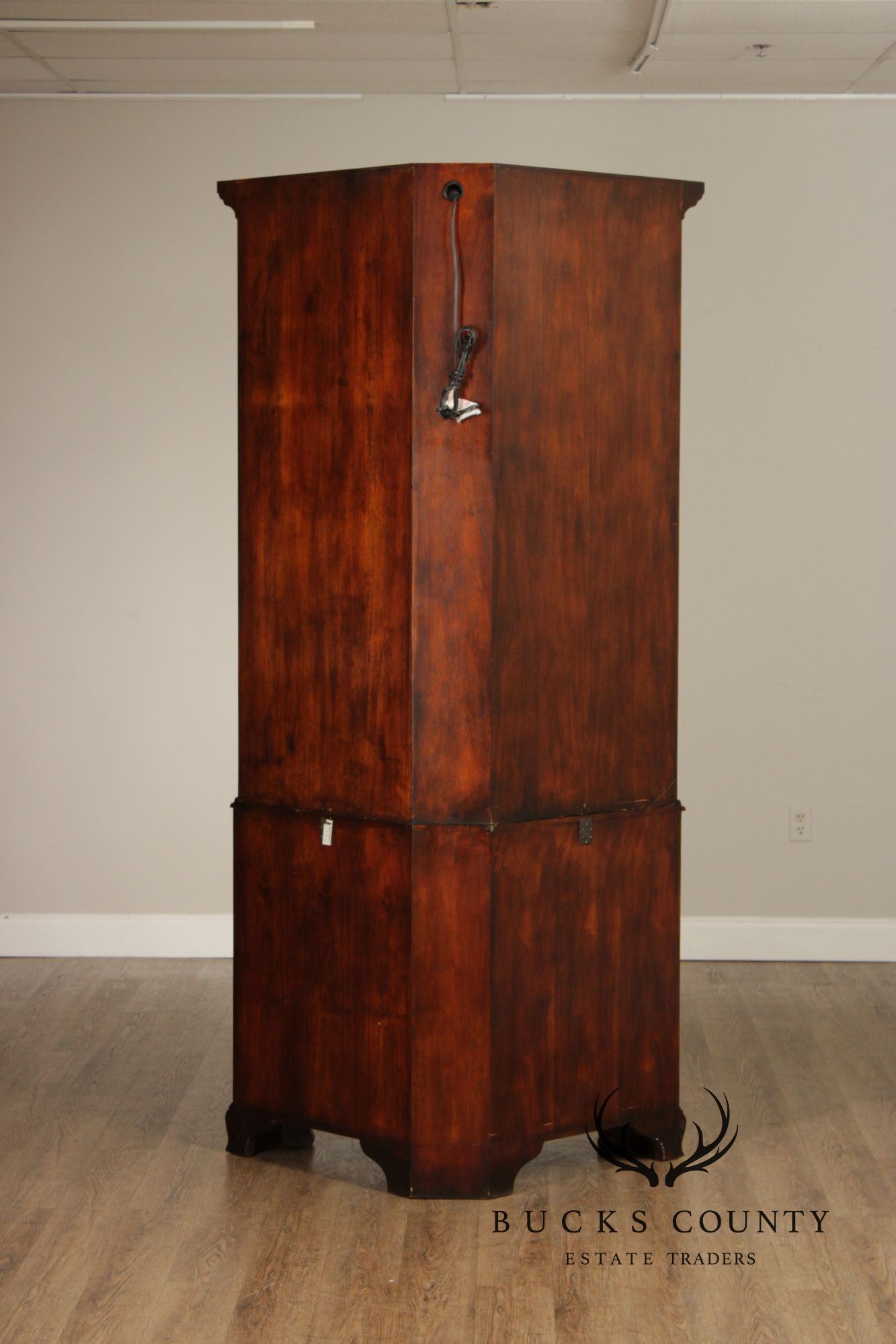 Theodore Alexander Georgian Style Burlwood Corner Cabinet