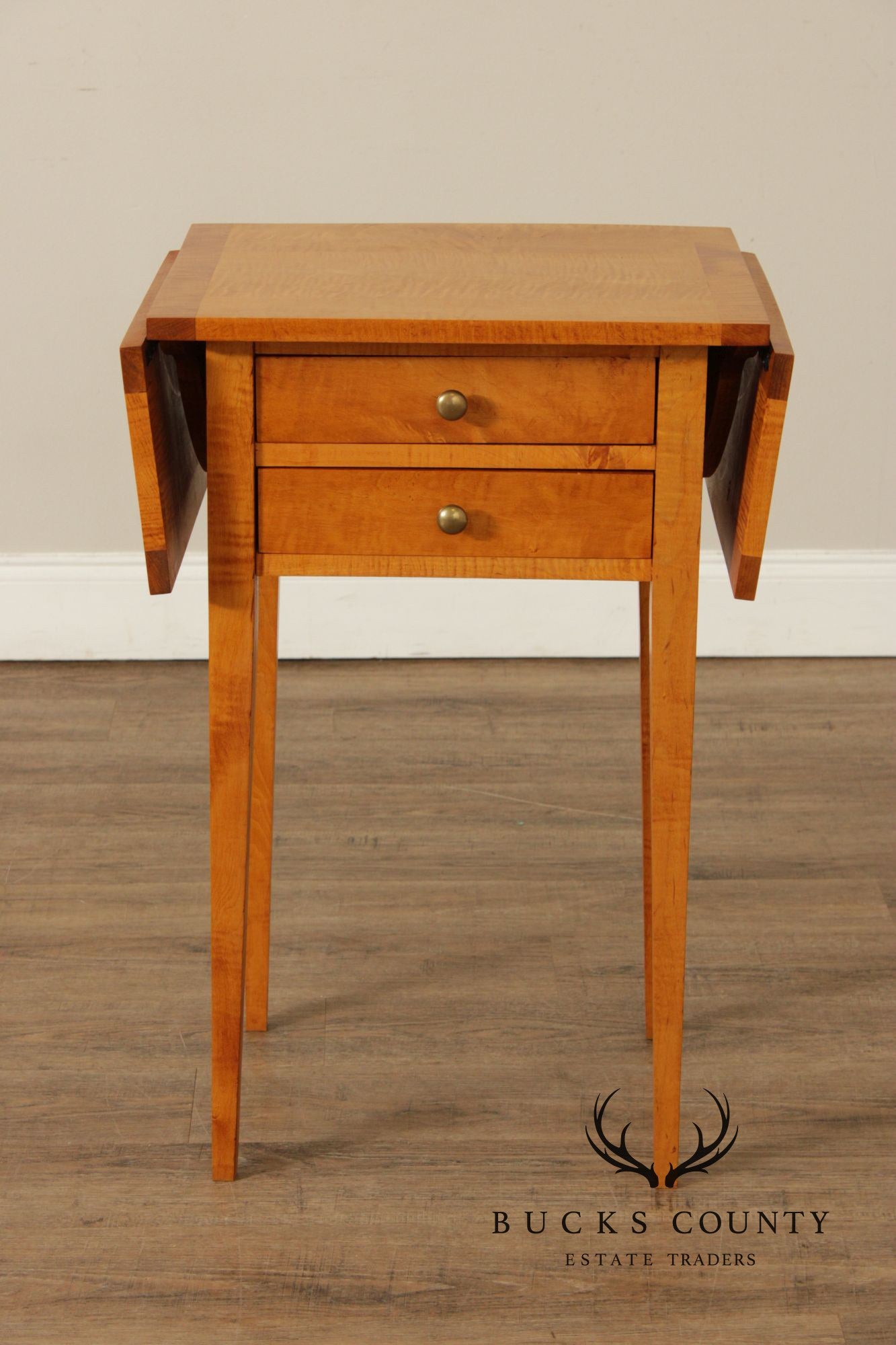 Federal Style Tiger Maple Pembroke Side Table