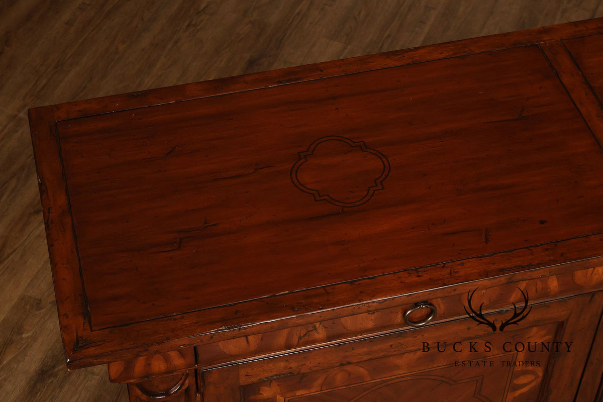 Traditional Georgian Style Inlaid Three Door Credenza Sideboard