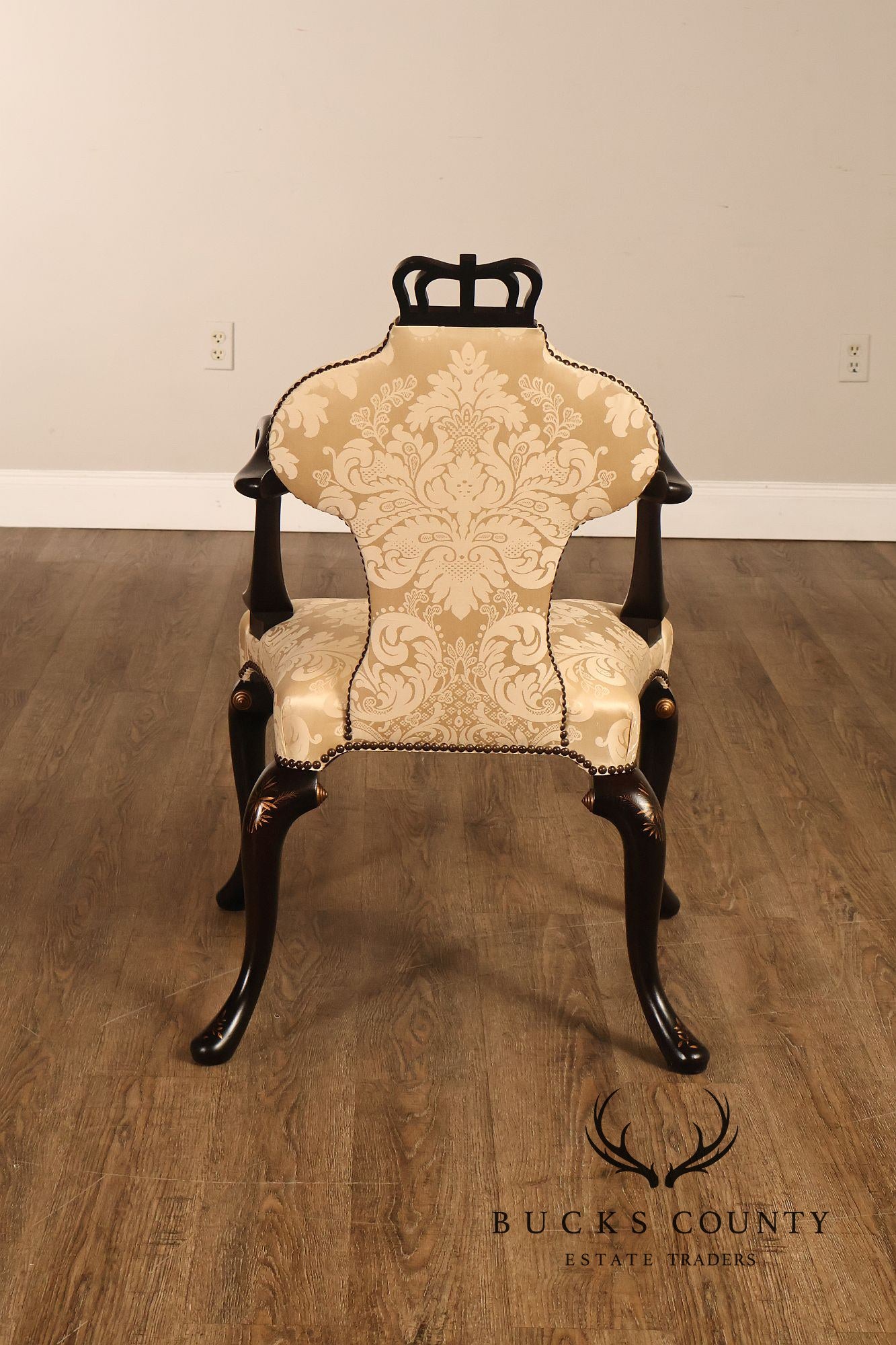 Baker Stately Homes Queen Anne Style Crown Armchair