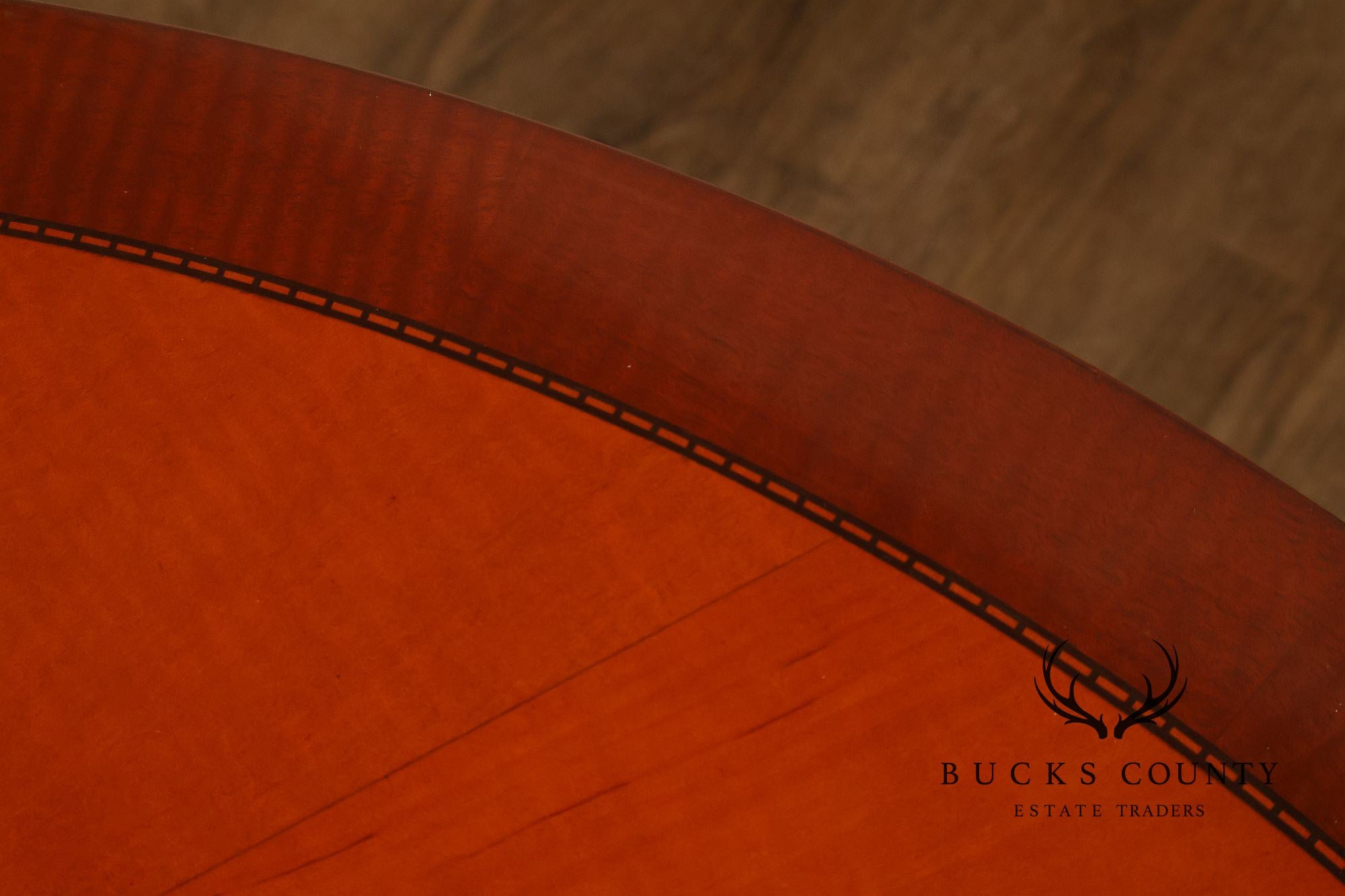 Kindel Kent Mahogany Banded Oval Dining Table with Three Leaves