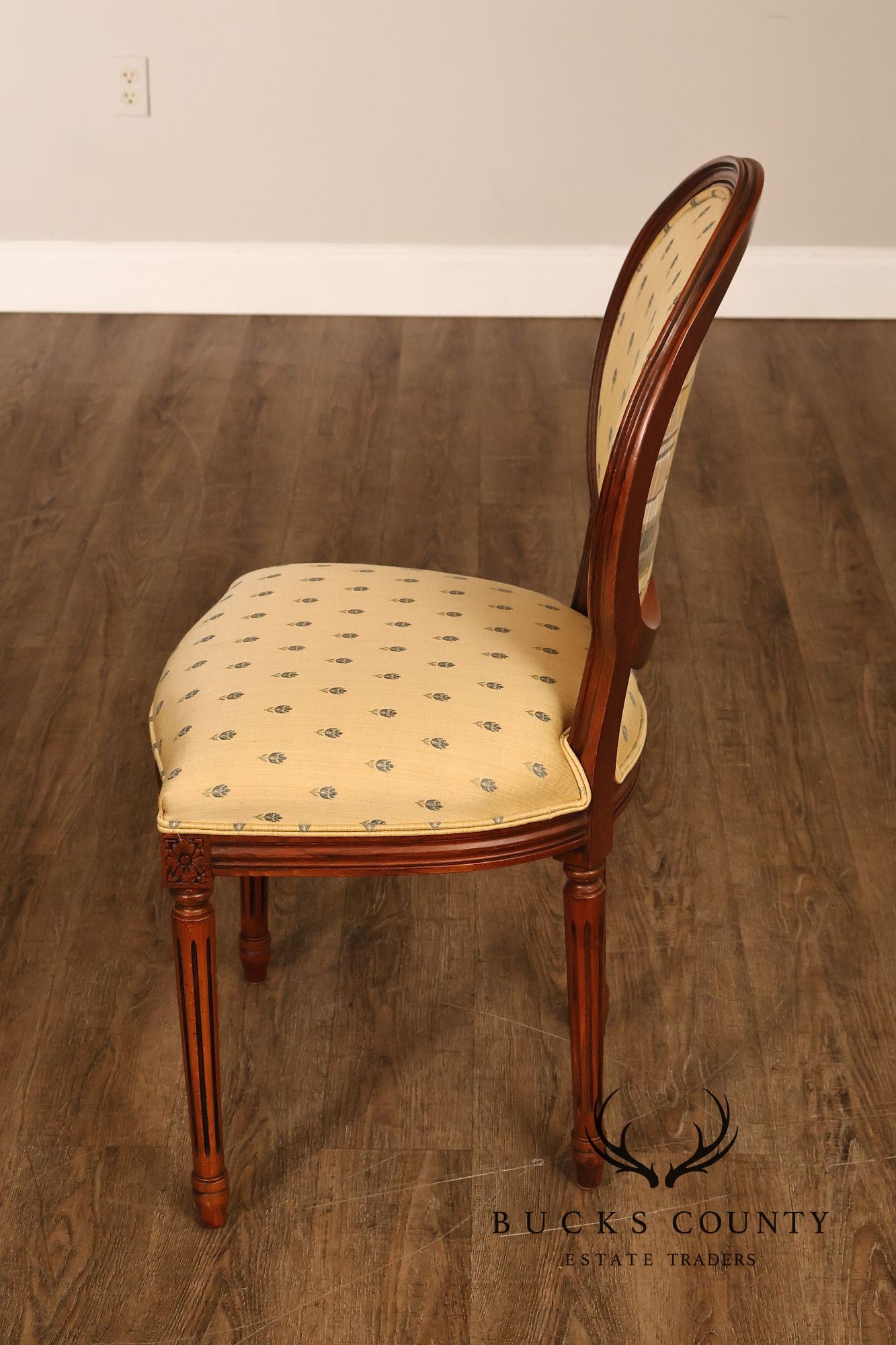 Ethan Allen Louis XVI Style Set Of Four Upholstered Dining Chairs