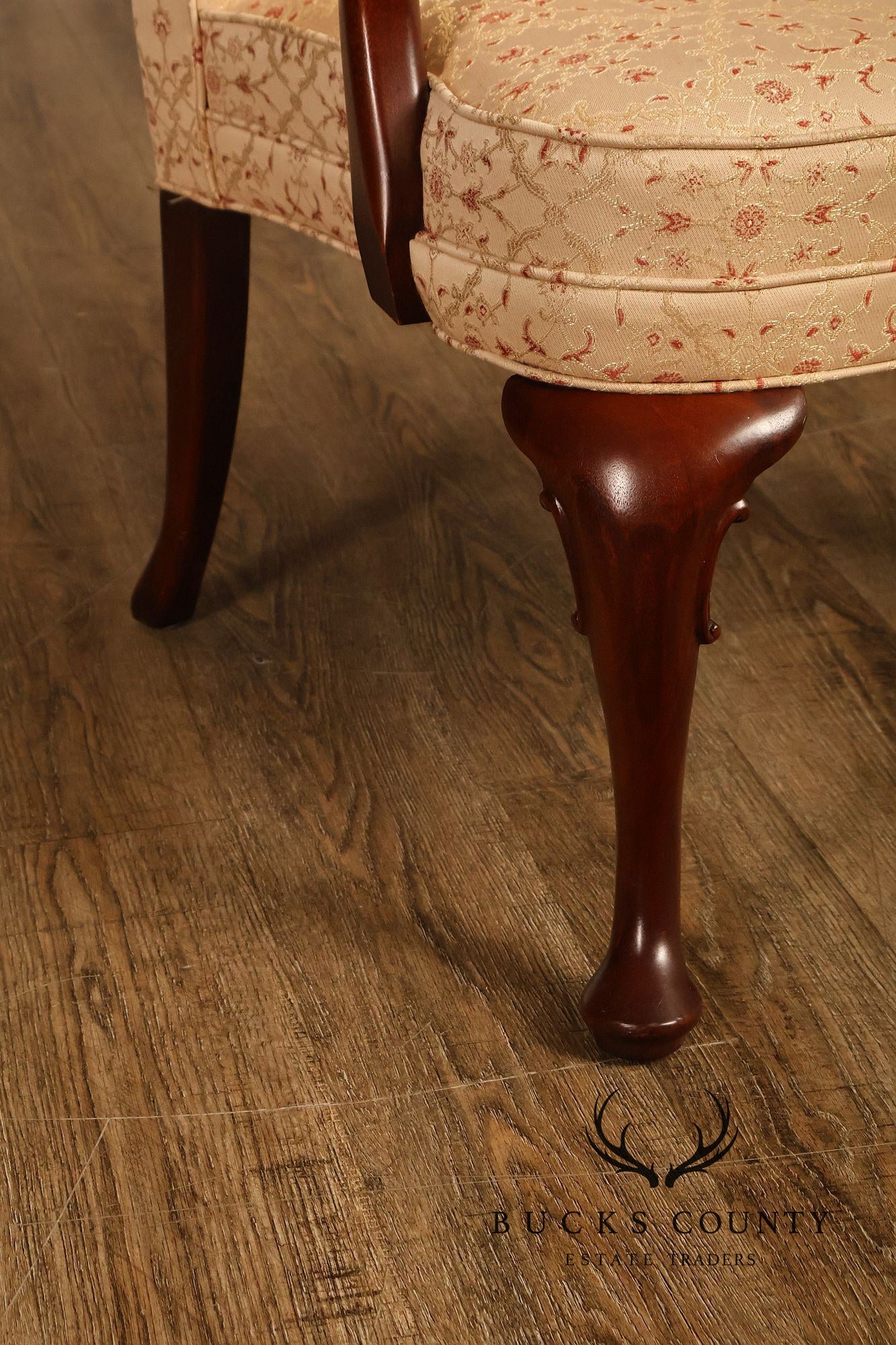 Hickory Chair Queen Anne Style Mahogany Armchair