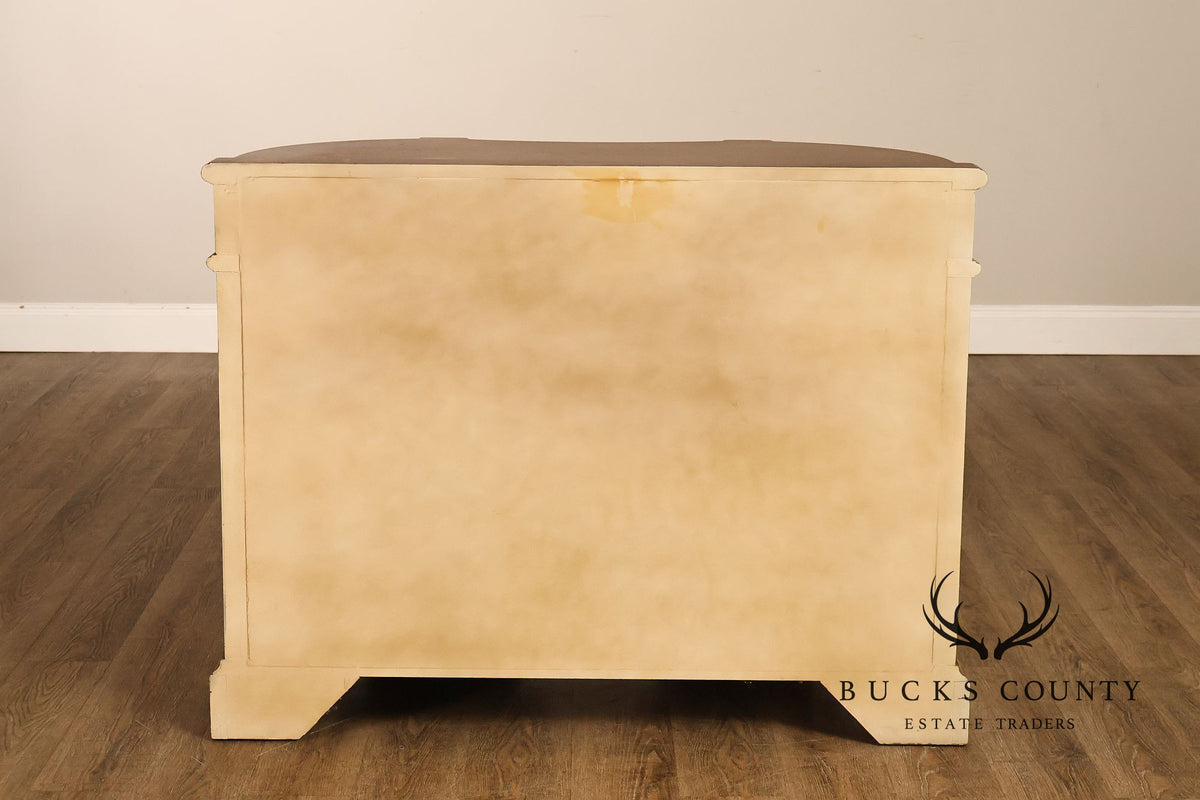 Painted Demilune Three Door Sideboard Cabinet
