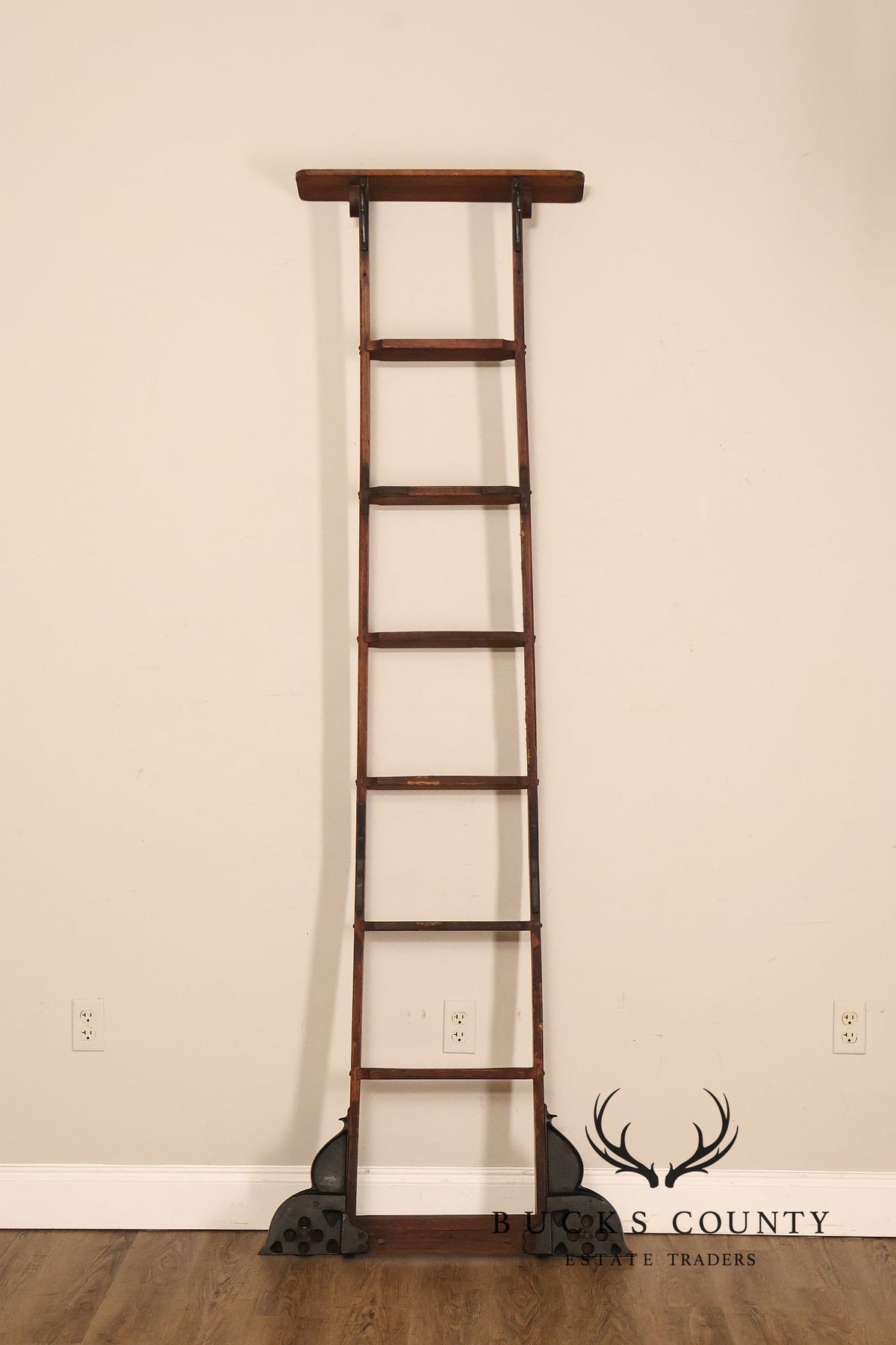 Antique Bicycle Ladder Co. Rolling Library Ladder
