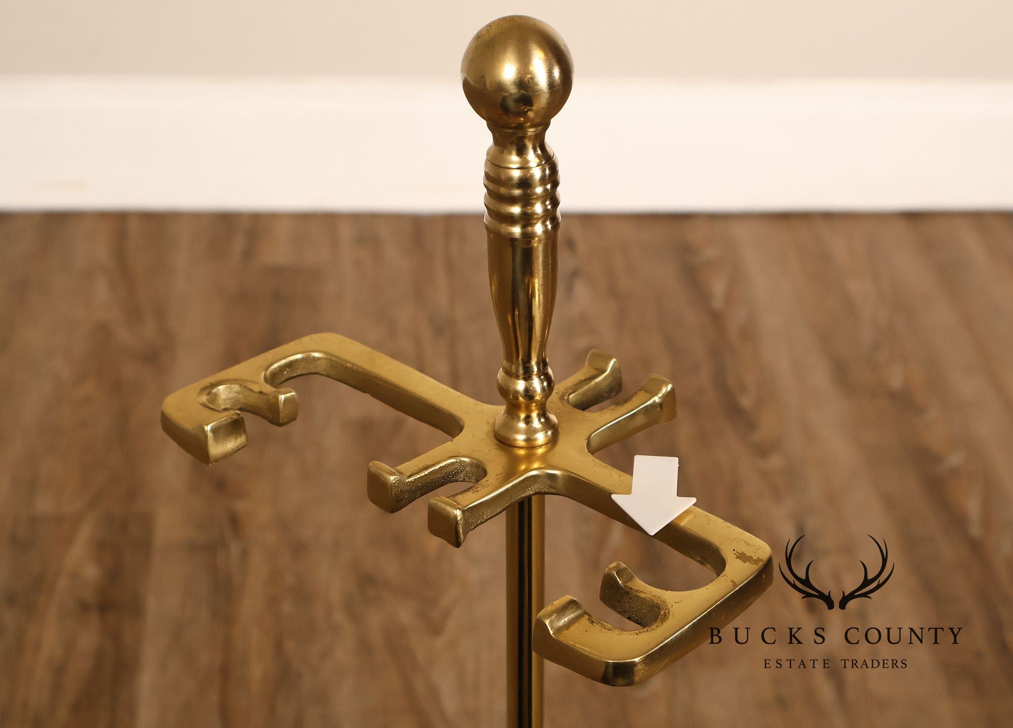 Traditional Brass Five-Piece Fireplace Tool Set