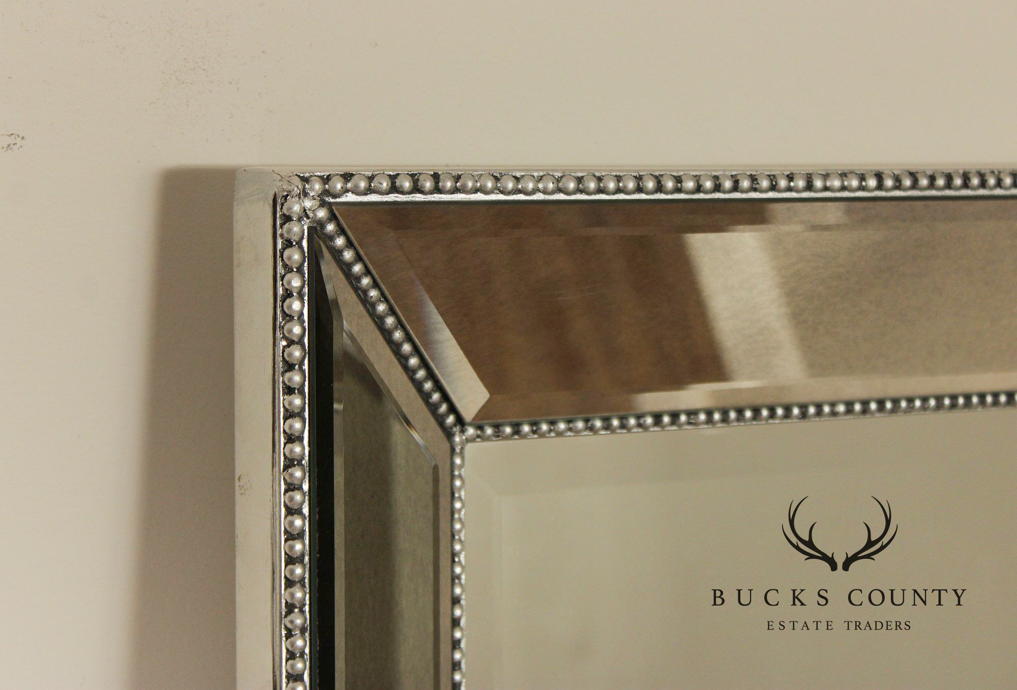 Hollywood Regency Oversized Beaded Floor Mirror