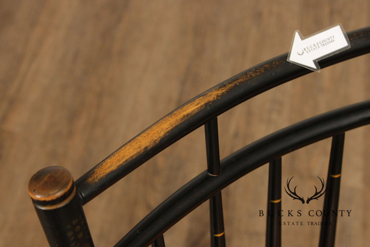 L. Hitchcock Set of Four Ebonized Birdcage Chairs