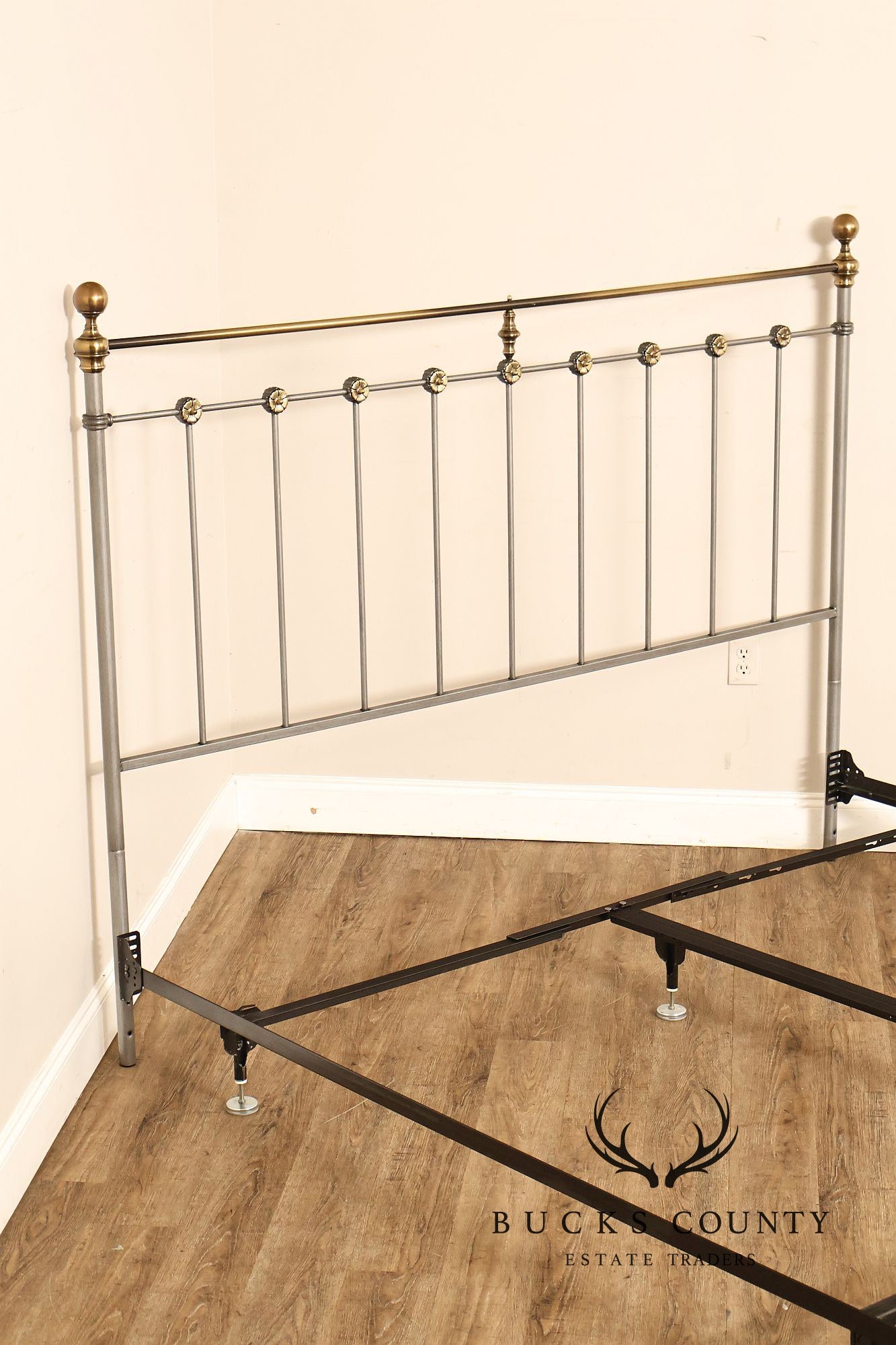 Contemporary Iron And Brass King Size Metal Bed Frame
