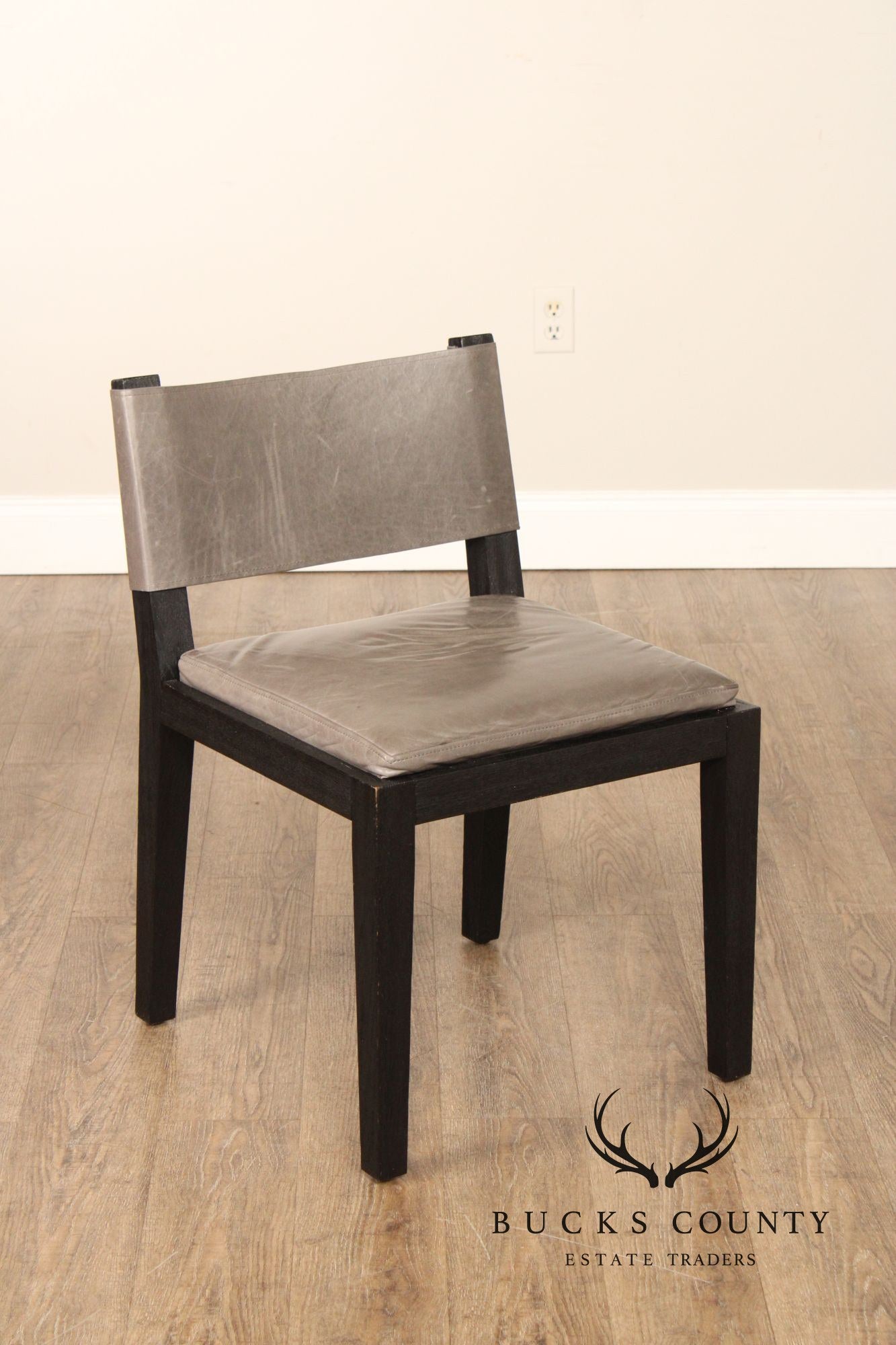 Restoration Hardware Saddle Leather Set Of Four Dining Chairs