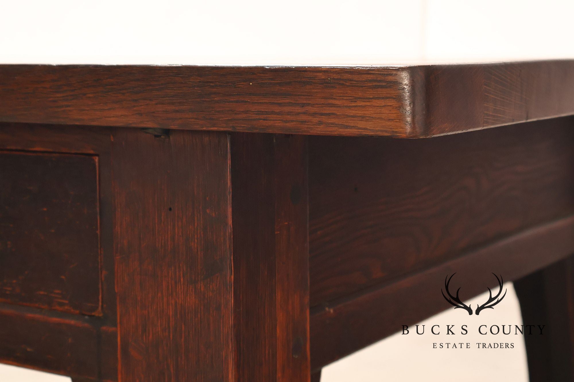 Early Gustav Stickley No. 460 Oak Library Table With Rare Hardware