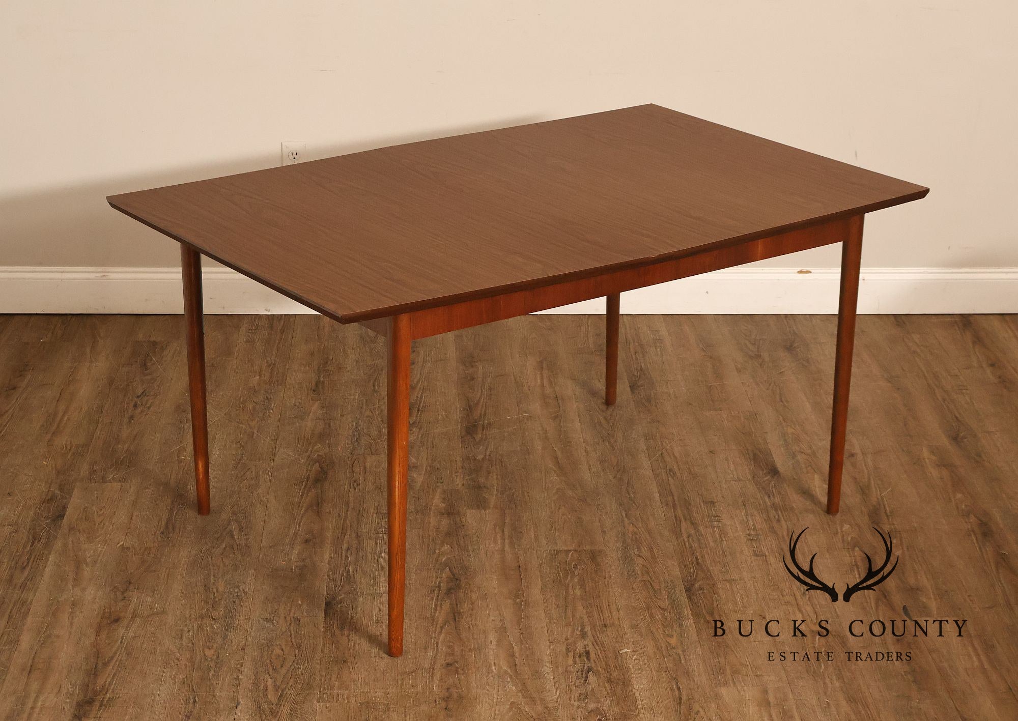 Mid Century Modern Walnut Expandable Dining Table