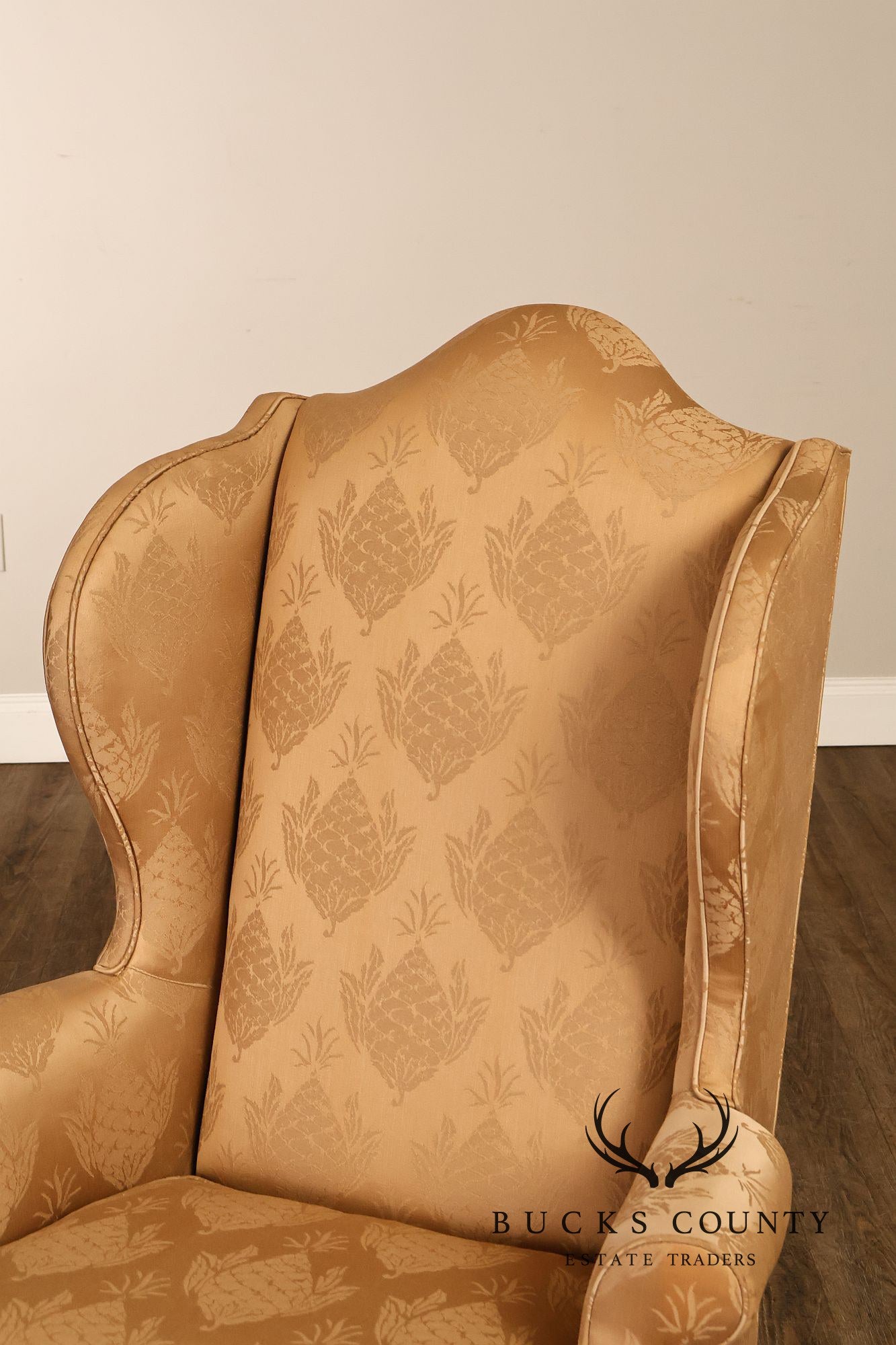Hickory Chair Chippendale Style Upholstered Wingback Armchair
