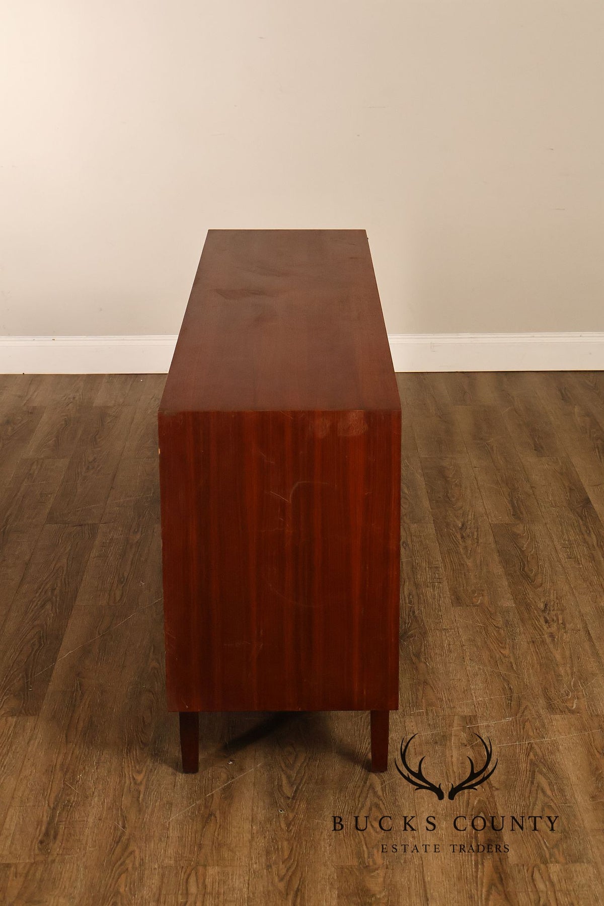 Calvin Mid Century Modern Cane Door Teak Dresser