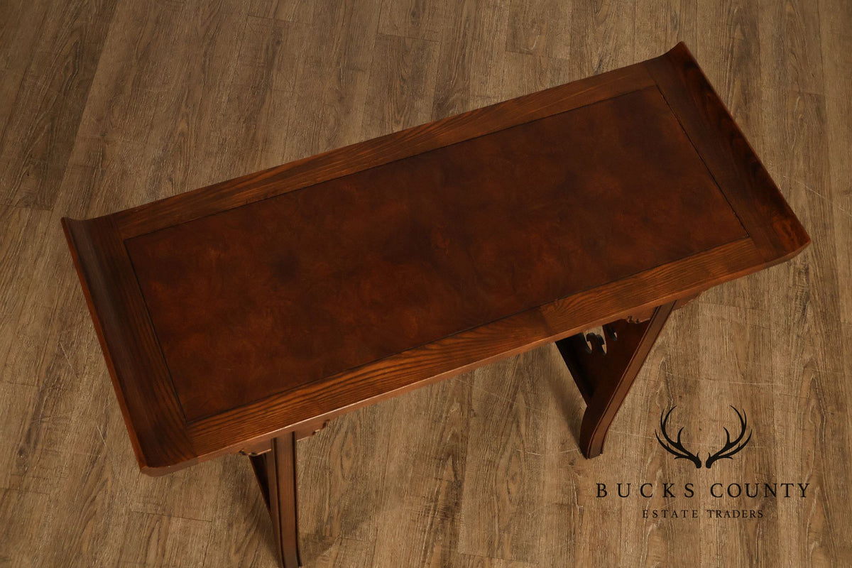 Baker Asian Style Oak Altar Console Table