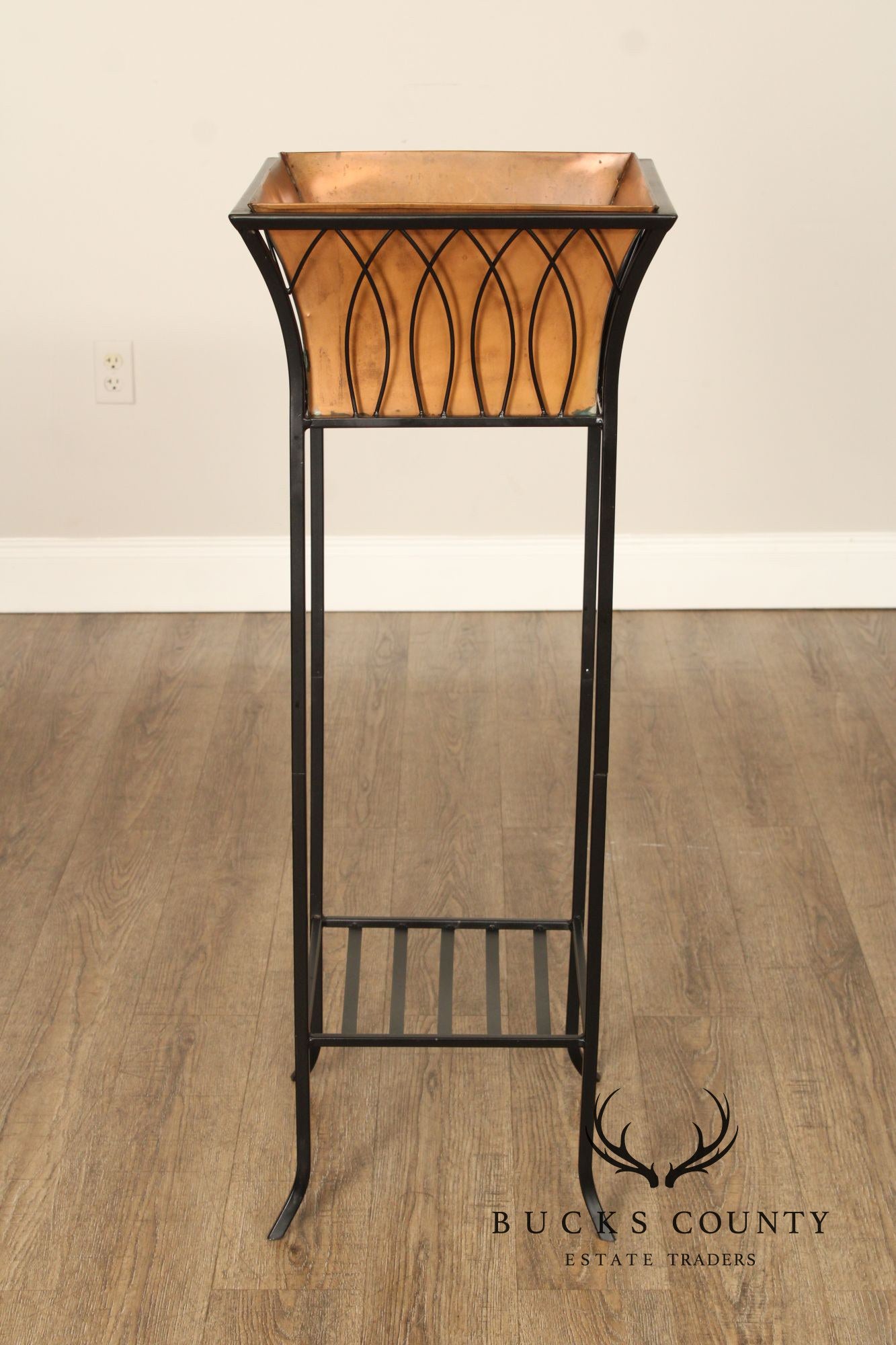 Smith & Hawken Pair of Steel and Copper Plant Stands