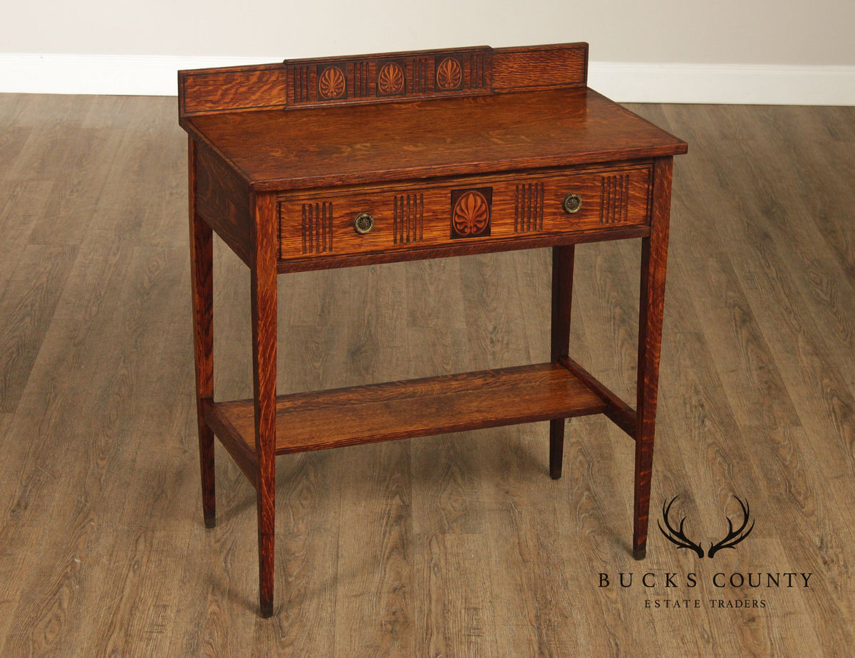 Lifetime Furniture Edwardian Oak Server With Drawer And Lower Shelf