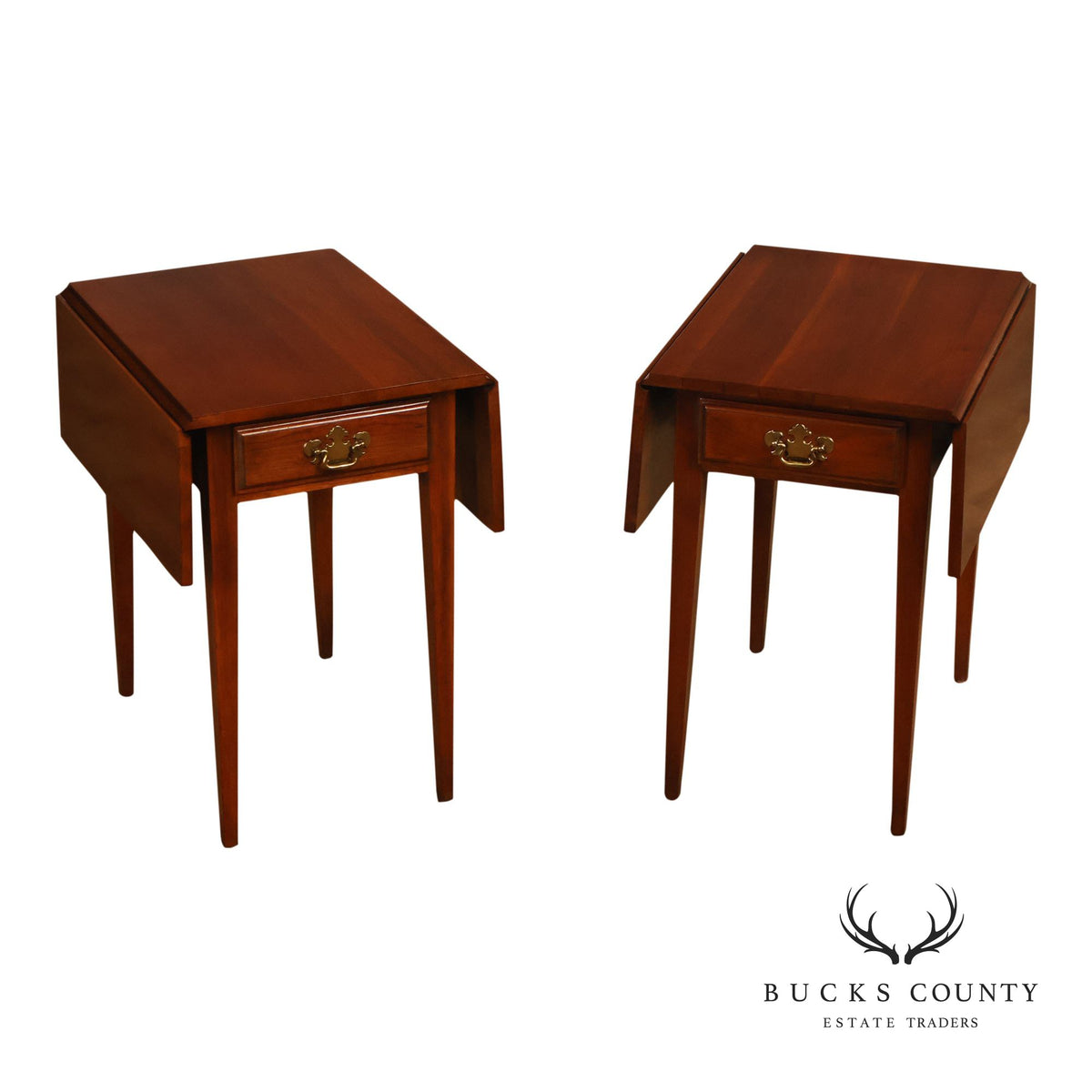 Federal Style Pair of Cherry Pembroke Side Tables