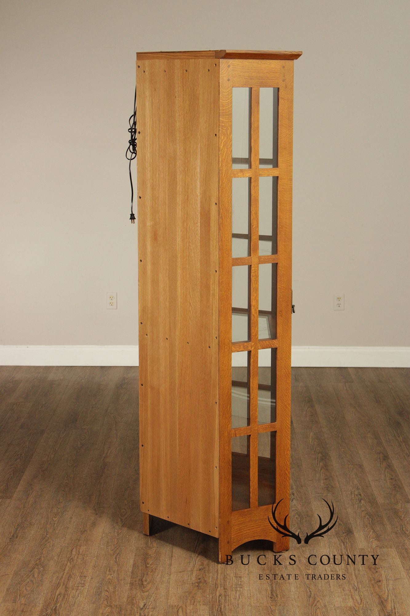 Stickley Mission Collection Oak Corner Curio Cabinet