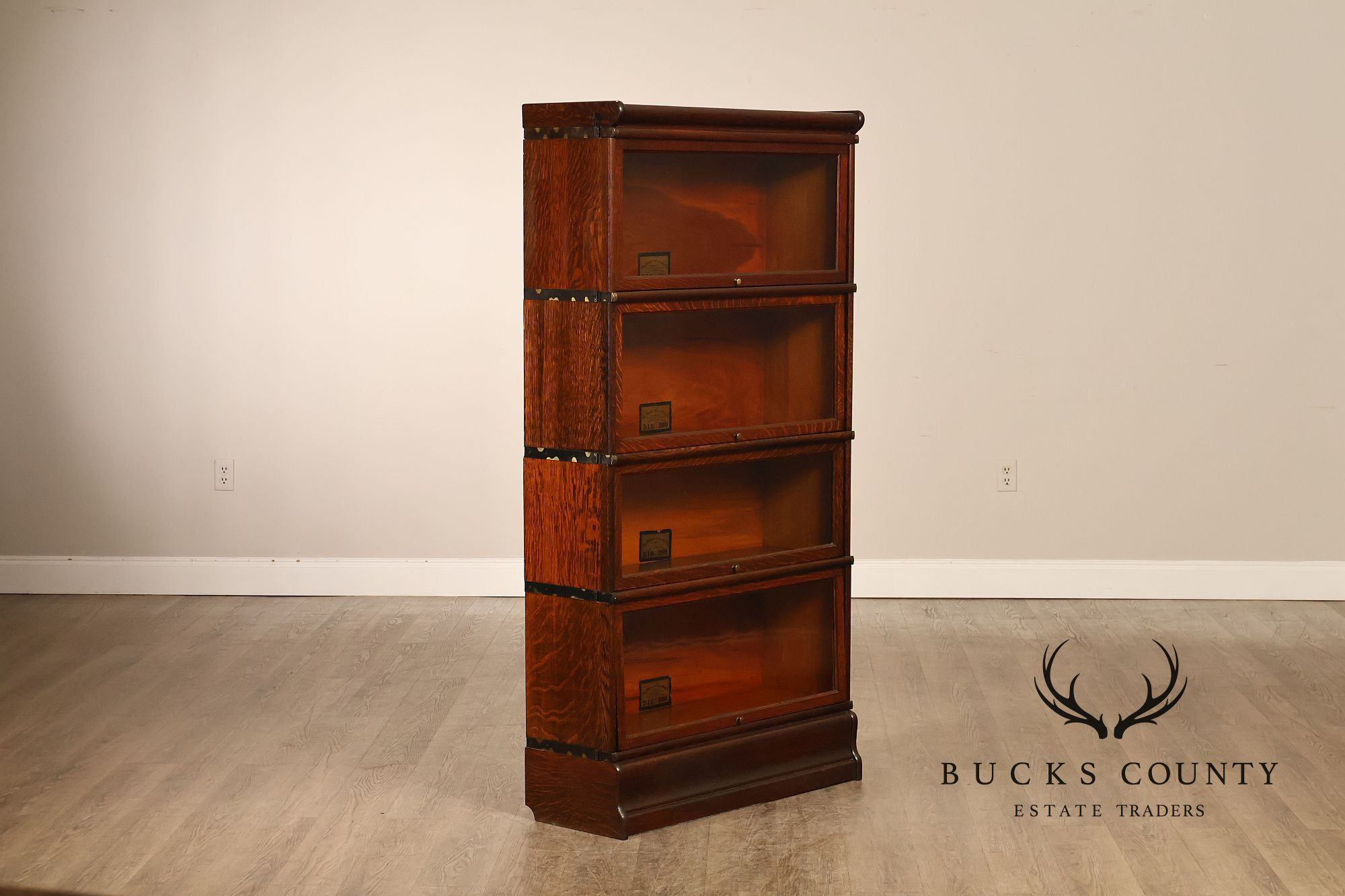 Globe Wernicke Antique Oak Four-Section Barrister Bookcase